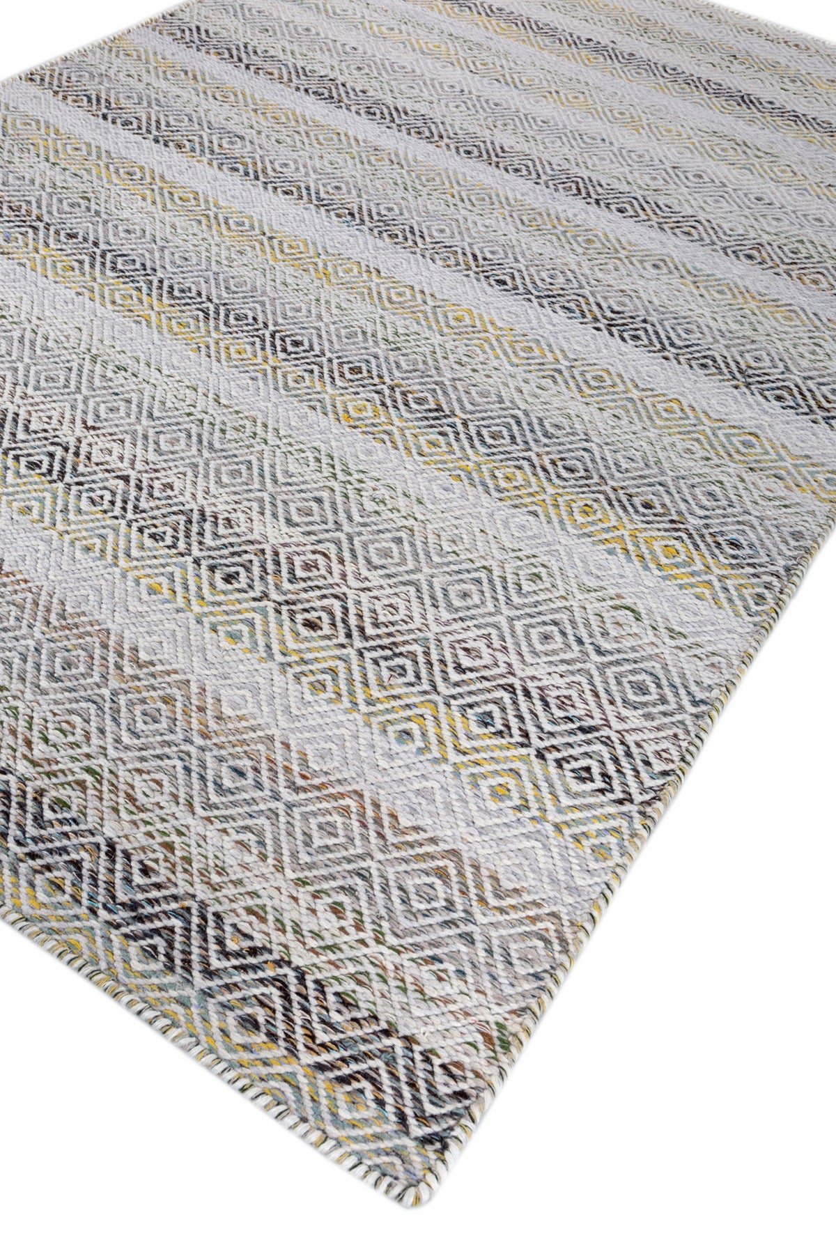 Jaipur Rugs Soft Diamond 6X9 Feet Rug| BlueBell & Undyed White Hand Knotted Dhurrie Carpet For Living Room