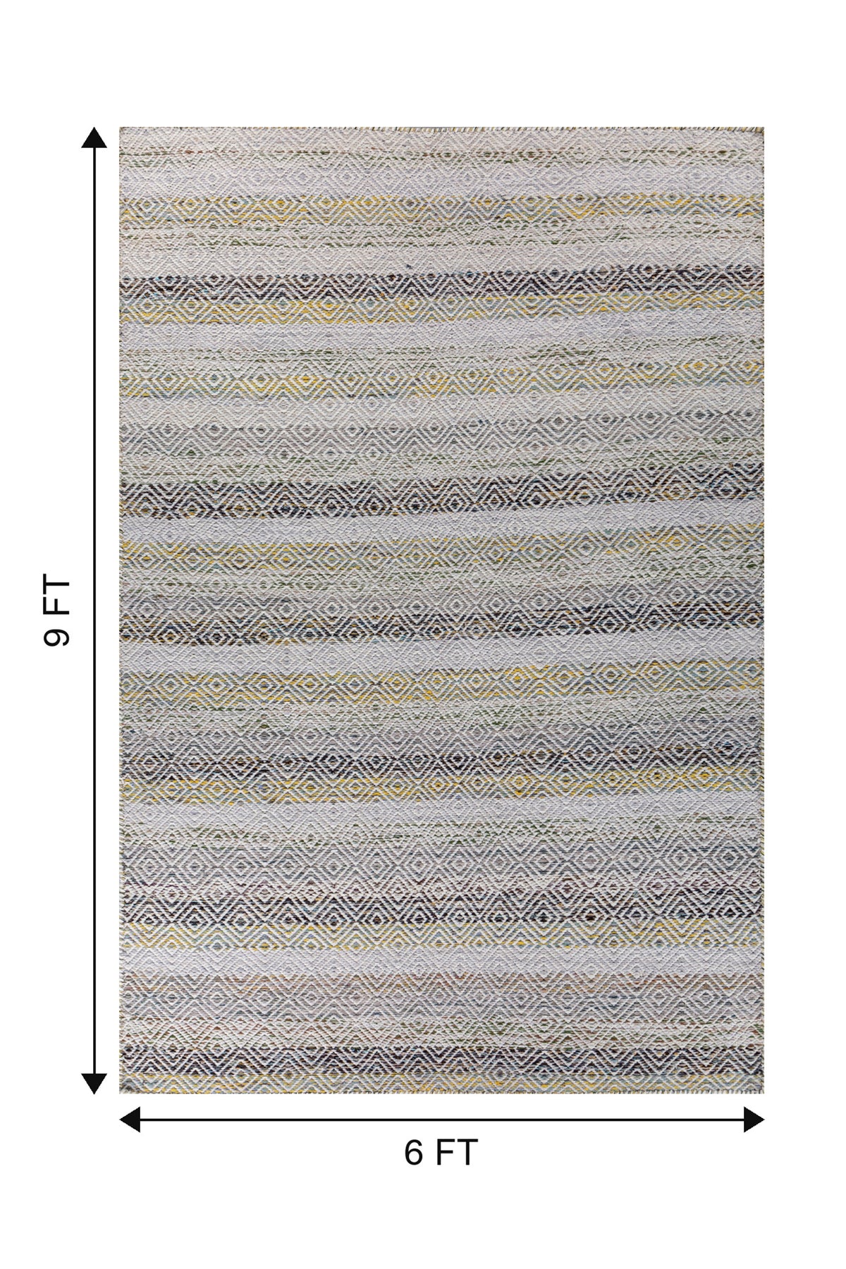 Jaipur Rugs Soft Diamond 6X9 Feet Rug| BlueBell & Undyed White Hand Knotted Dhurrie Carpet For Living Room