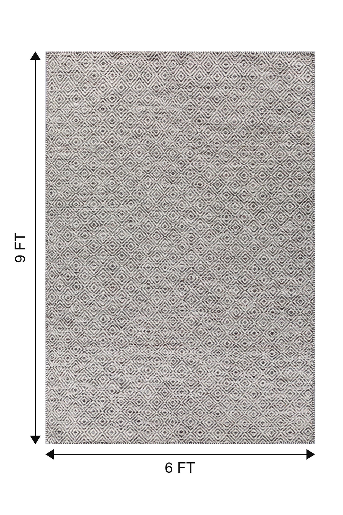 Jaipur Rugs Soft Diamond 6X9 Feet Rug| Stone Gray & Undyed White Hand Knotted Dhurrie Carpet For Living Room