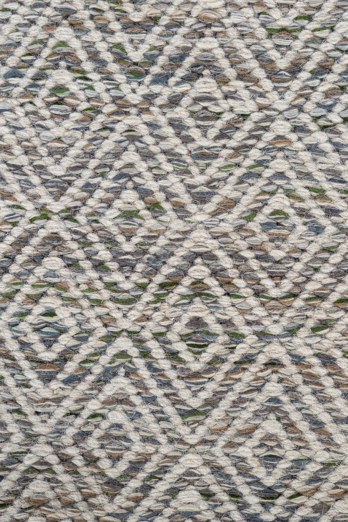 Jaipur Rugs Soft Diamond 6X9 Feet Rug| Deep Green & Undyed White Hand Knotted Dhurrie Carpet For Living Room
