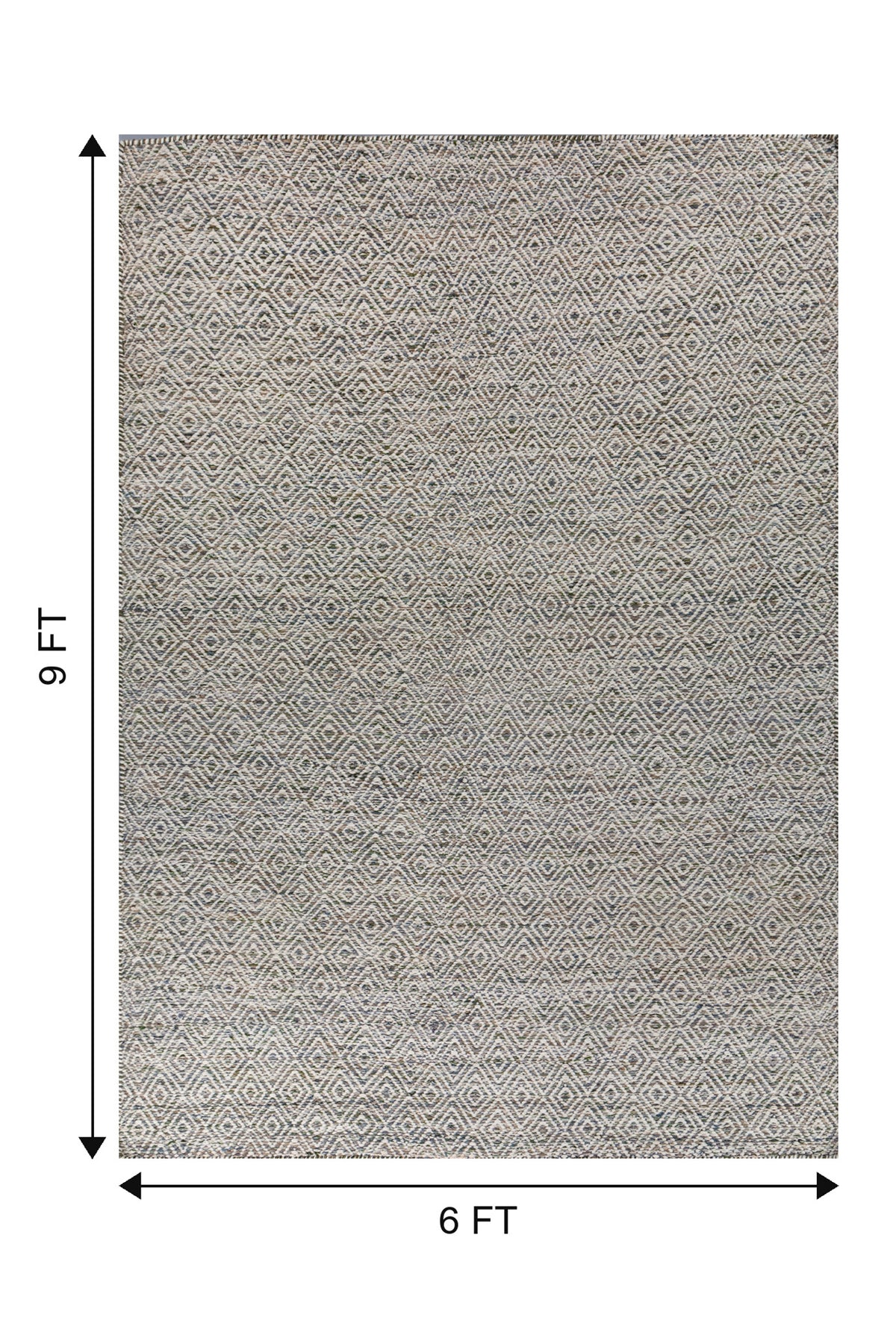 Jaipur Rugs Soft Diamond 6X9 Feet Rug| Deep Green & Undyed White Hand Knotted Dhurrie Carpet For Living Room