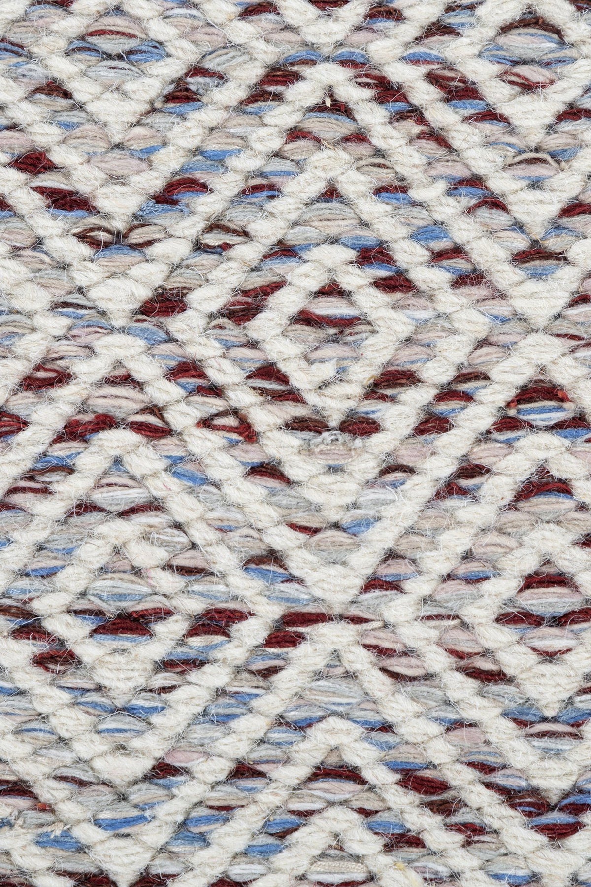 Jaipur Rugs Soft Diamond 6X9 Feet Rug| Deep Red & Undyed White Hand Knotted Dhurrie Carpet For Living Room
