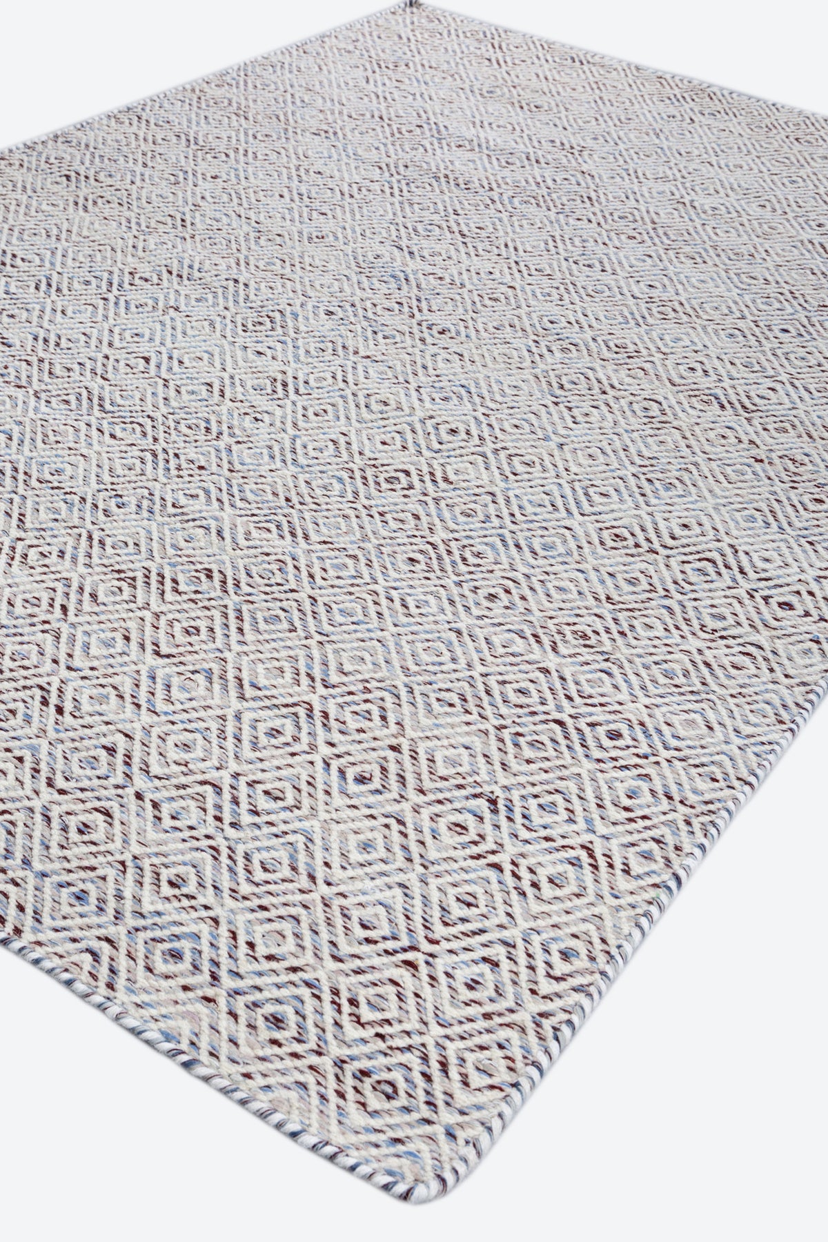 Jaipur Rugs Soft Diamond 6X9 Feet Rug| Deep Red & Undyed White Hand Knotted Dhurrie Carpet For Living Room