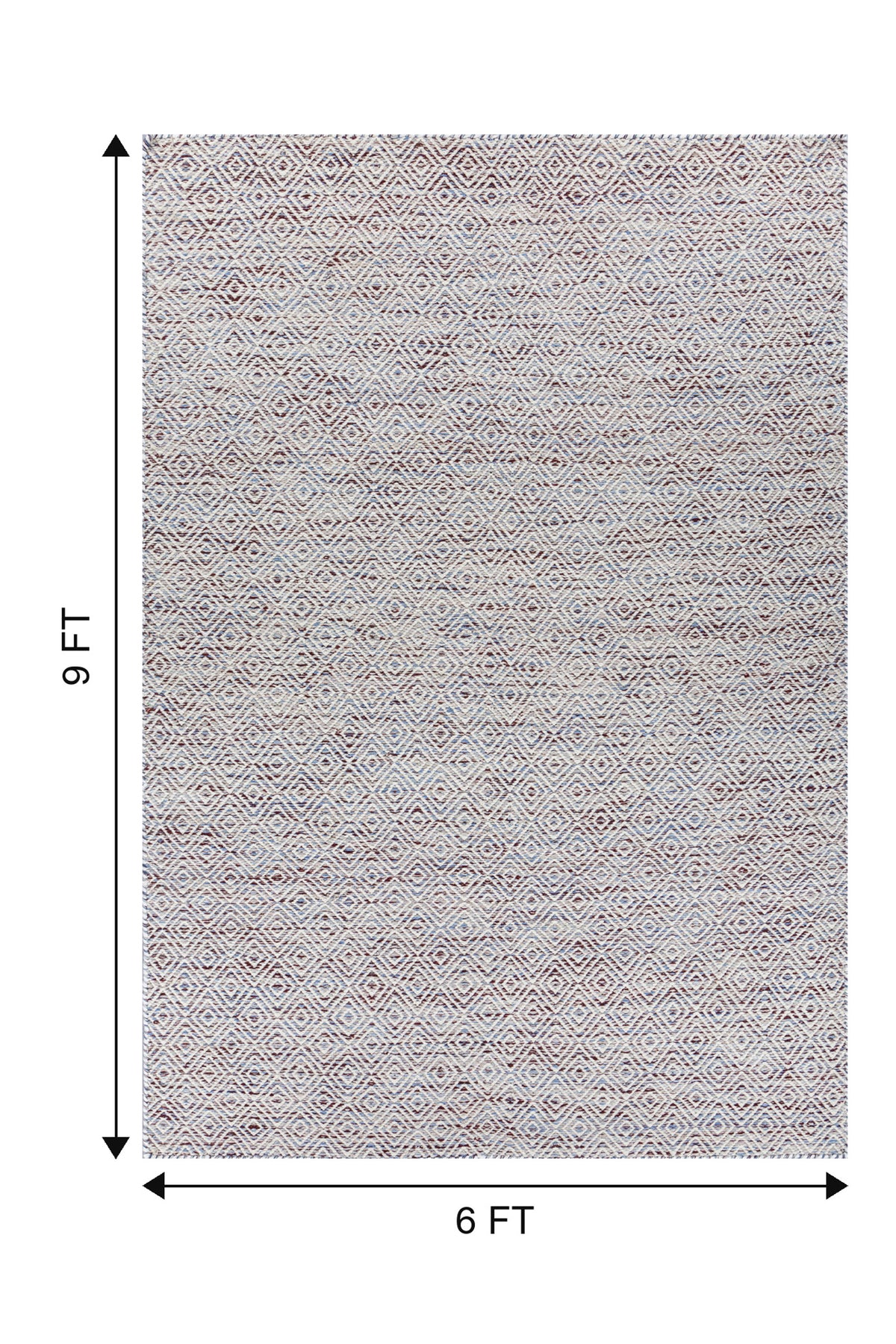 Jaipur Rugs Soft Diamond 6X9 Feet Rug| Deep Red & Undyed White Hand Knotted Dhurrie Carpet For Living Room