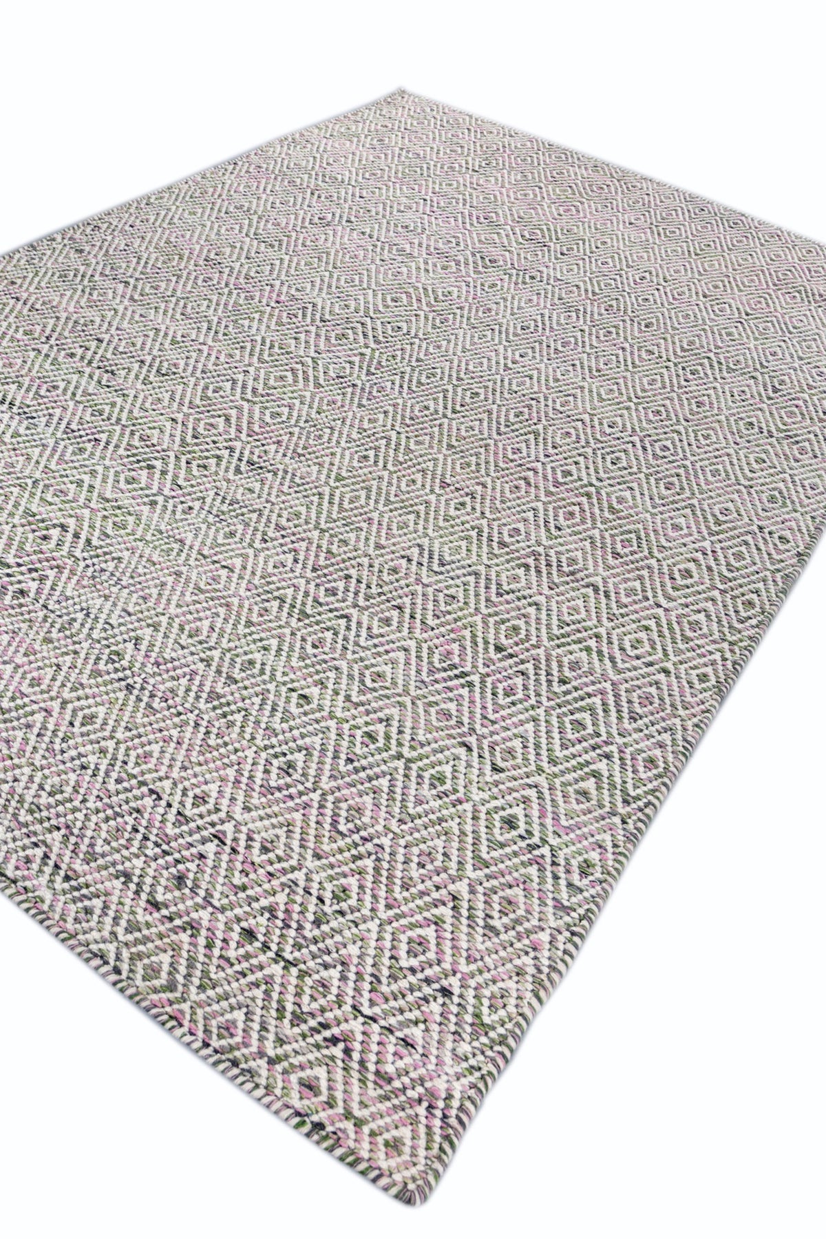 Jaipur Rugs Soft Diamond 6X9 Feet Rug| Pink & Undyed White Hand Knotted Dhurrie Carpet For Living Room
