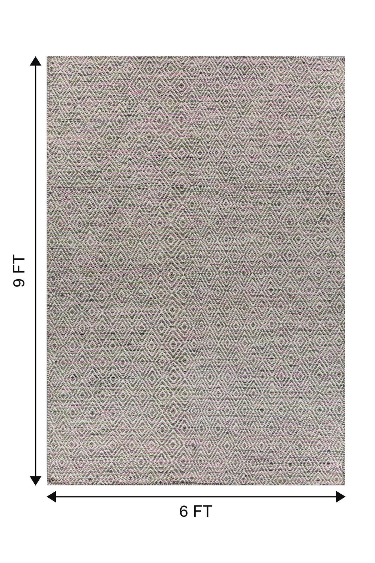 Jaipur Rugs Soft Diamond 6X9 Feet Rug| Pink & Undyed White Hand Knotted Dhurrie Carpet For Living Room