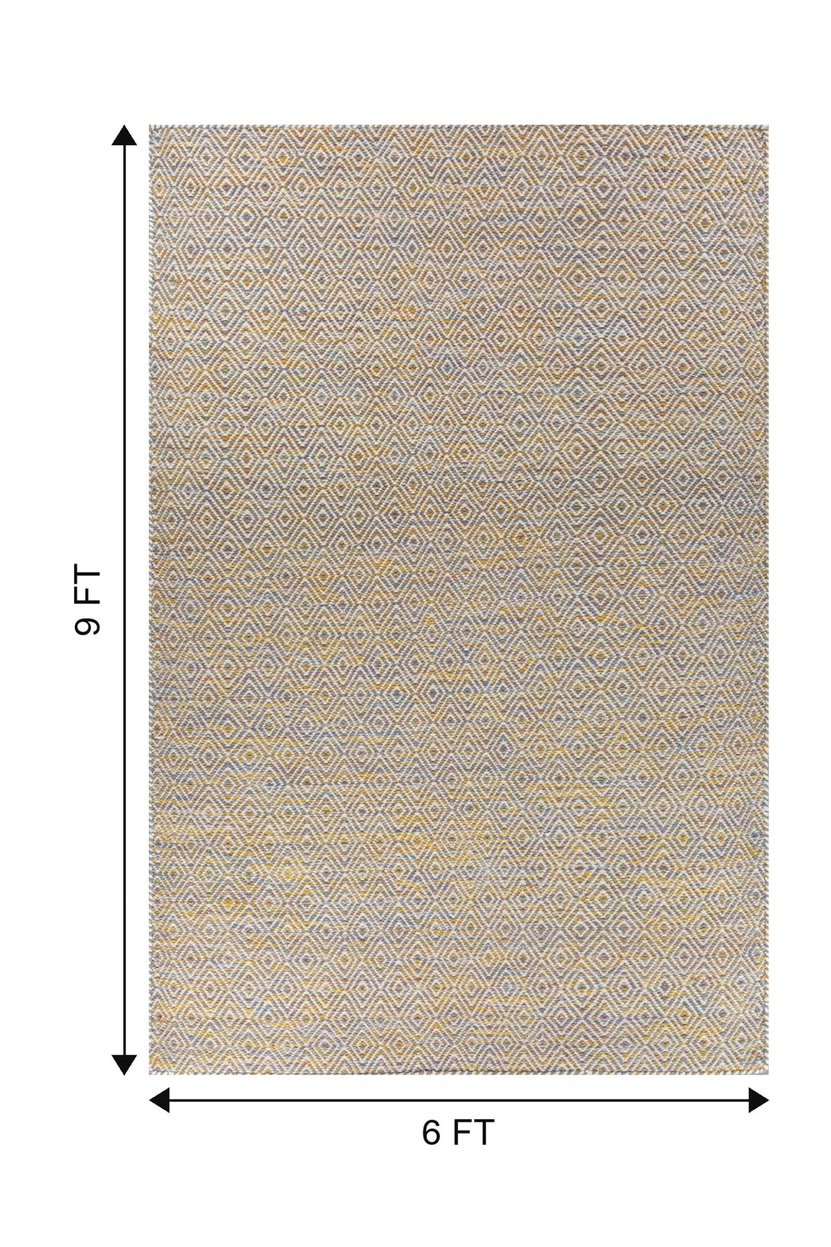 Jaipur Rugs Soft Diamond 6X9 Feet Rug| Savannah Green & Undyed White Hand Knotted Dhurrie Carpet For Living Room