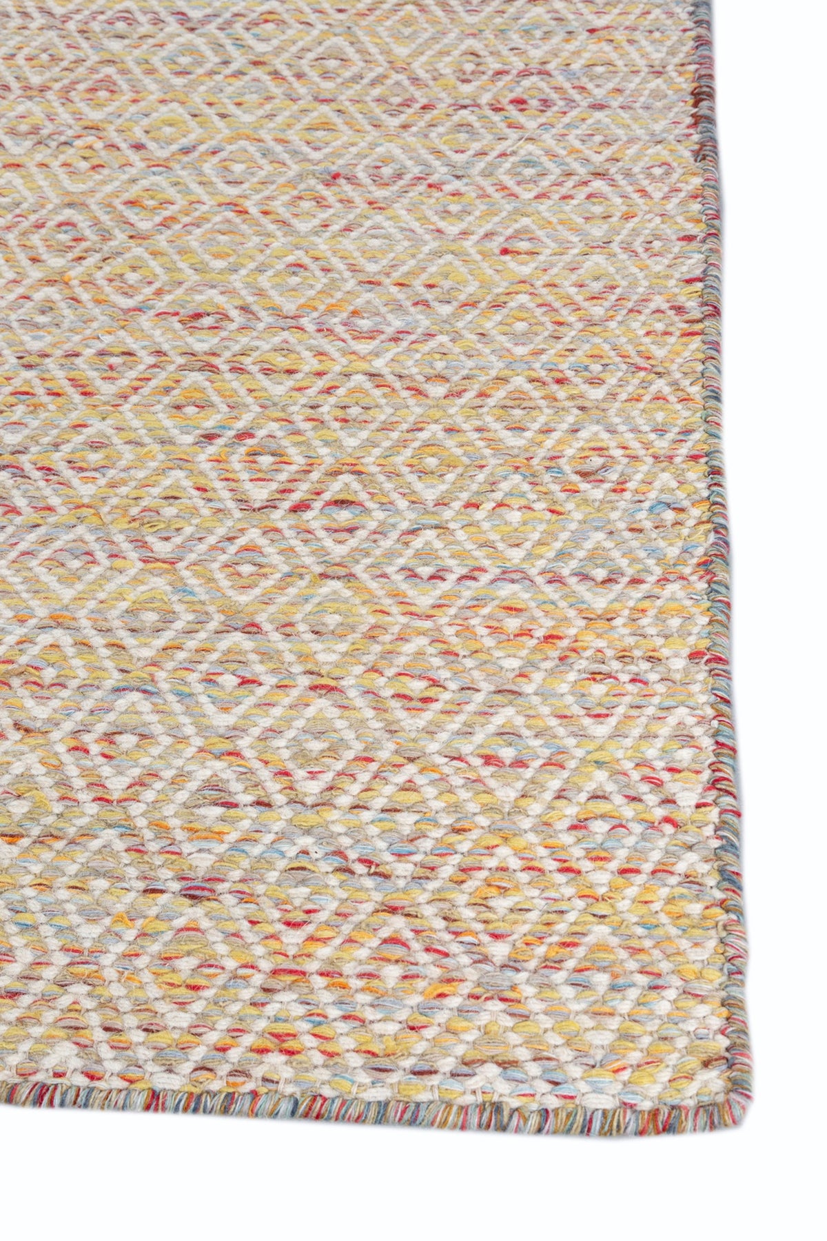 Jaipur Rugs Soft Diamond 6X9 Feet Rug| Saffron & Undyed White Hand Knotted Dhurrie Carpet For Living Room