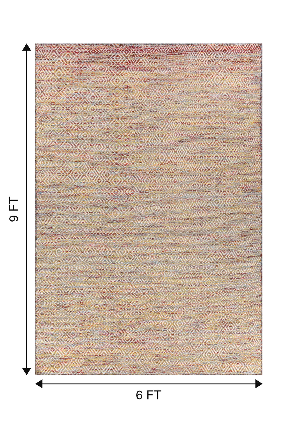 Jaipur Rugs Soft Diamond 6X9 Feet Rug| Saffron & Undyed White Hand Knotted Dhurrie Carpet For Living Room