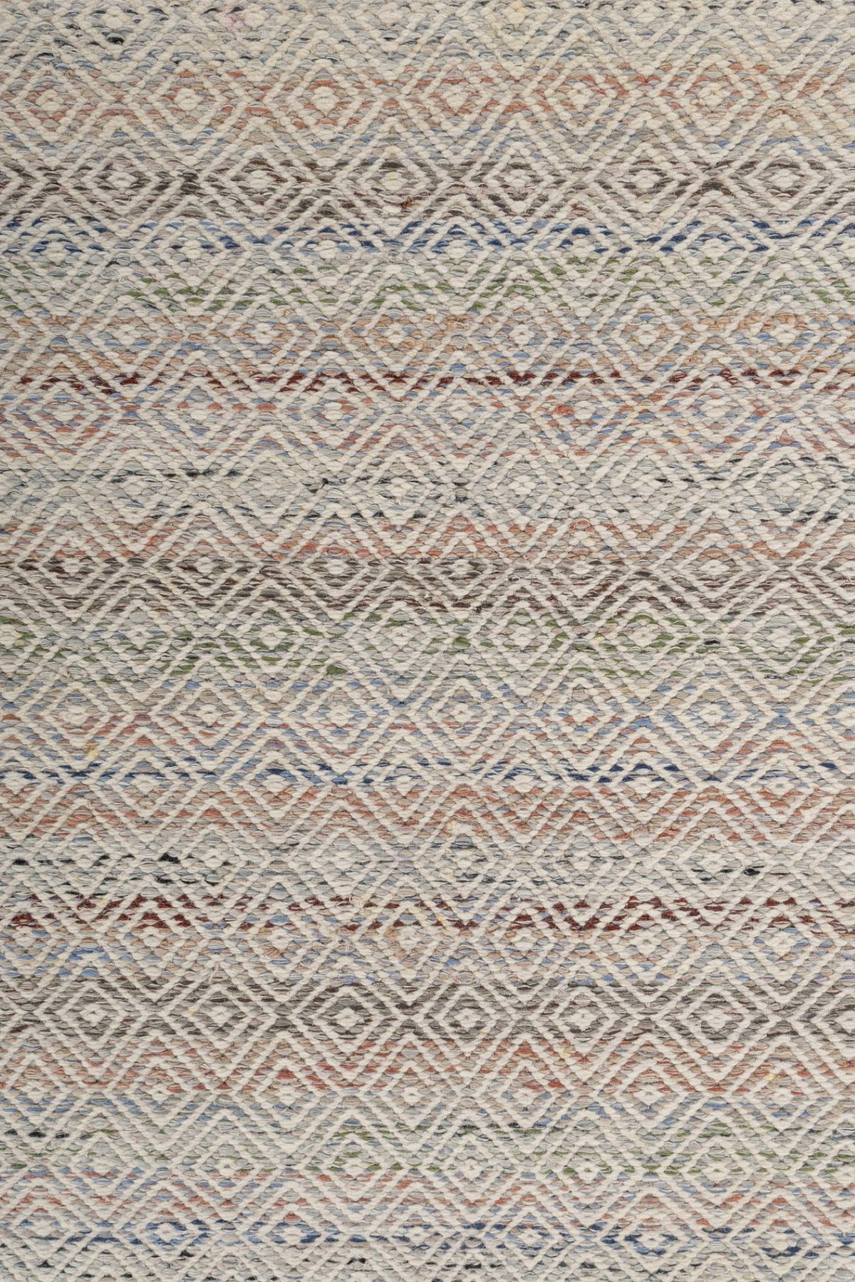 Jaipur Rugs Soft Diamond 6X9 Feet Rug| Ocean Blue & Undyed White Hand Knotted Dhurrie Carpet For Living Room