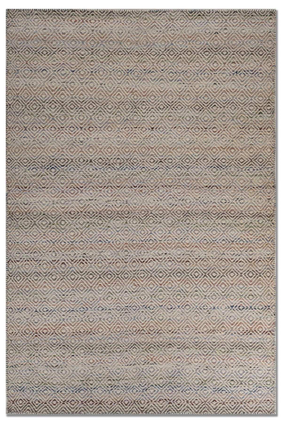 Jaipur Rugs Soft Diamond 6X9 Feet Rug| Ocean Blue & Undyed White Hand Knotted Dhurrie Carpet For Living Room