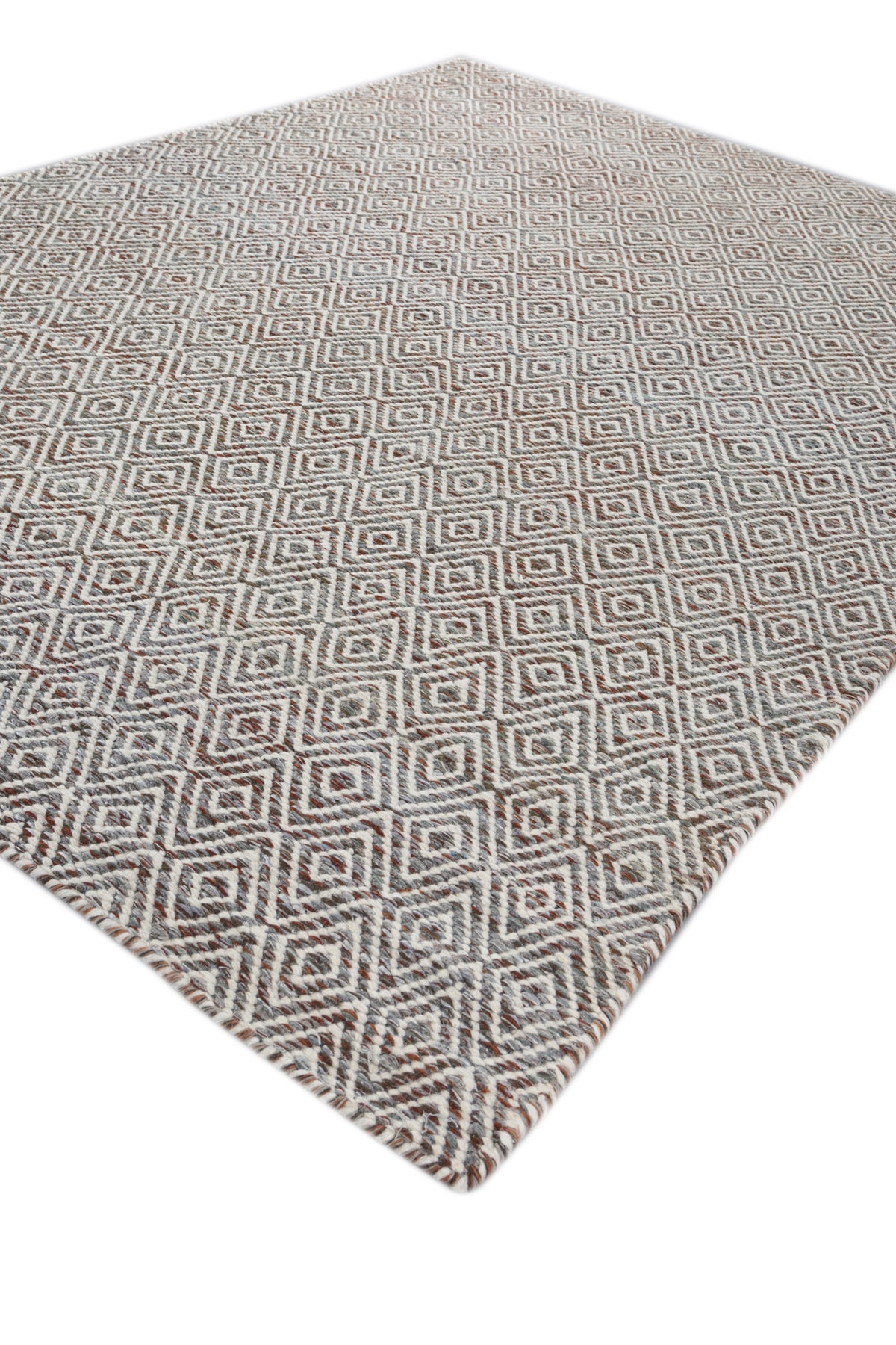Jaipur Rugs Soft Diamond 6X9 Feet Rug| Merlot Red & Undyed White Hand Knotted Dhurrie Carpet For Living Room