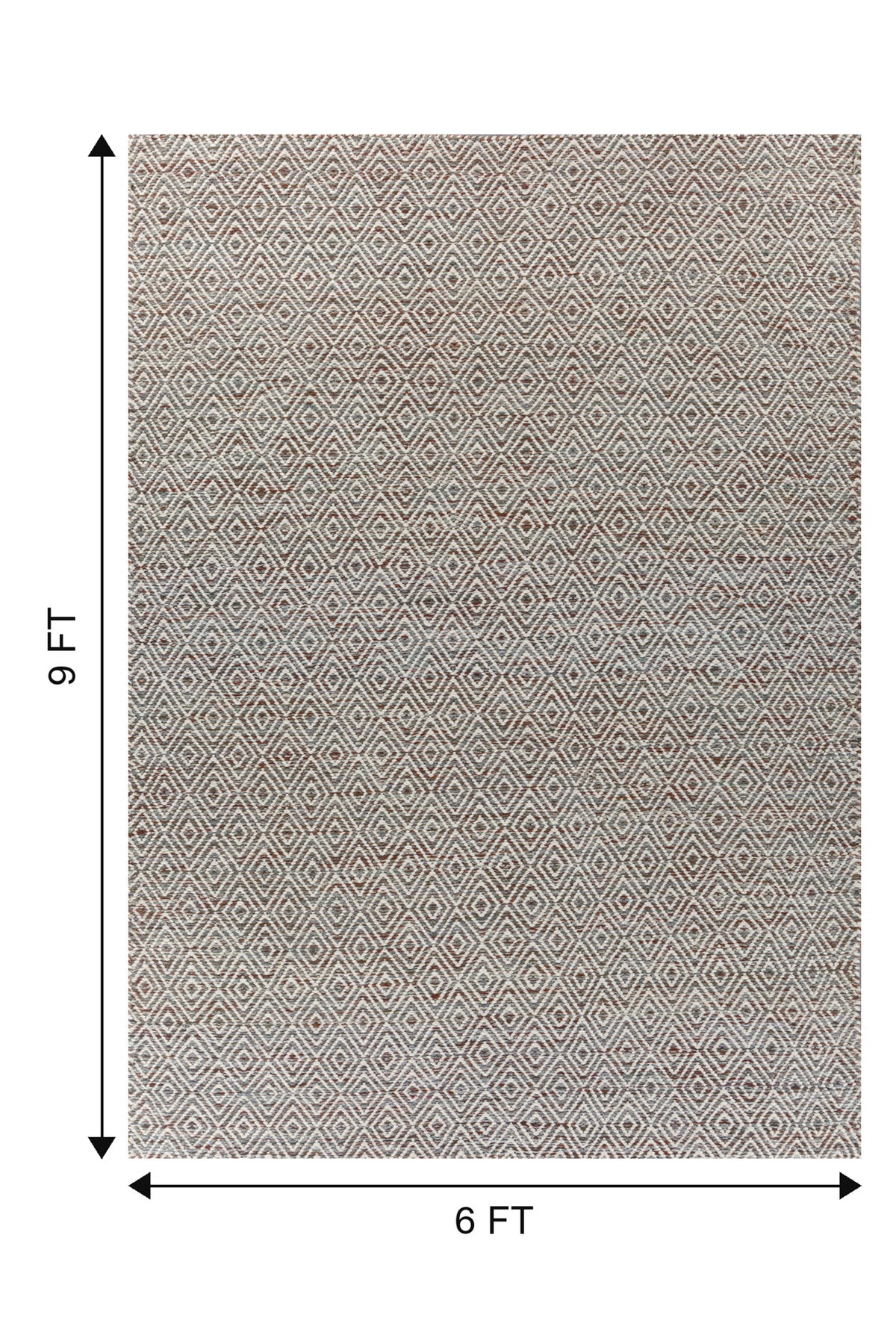 Jaipur Rugs Soft Diamond 6X9 Feet Rug| Merlot Red & Undyed White Hand Knotted Dhurrie Carpet For Living Room