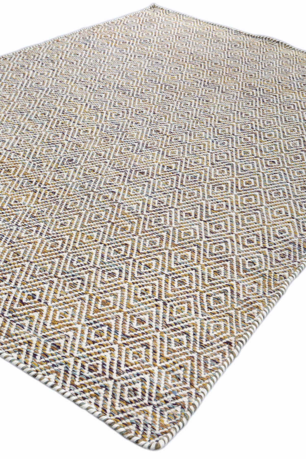 Jaipur Rugs Soft Diamond 6X9 Feet Rug| Continental Plum & Undyed White Hand Knotted Dhurrie Carpet For Living Room