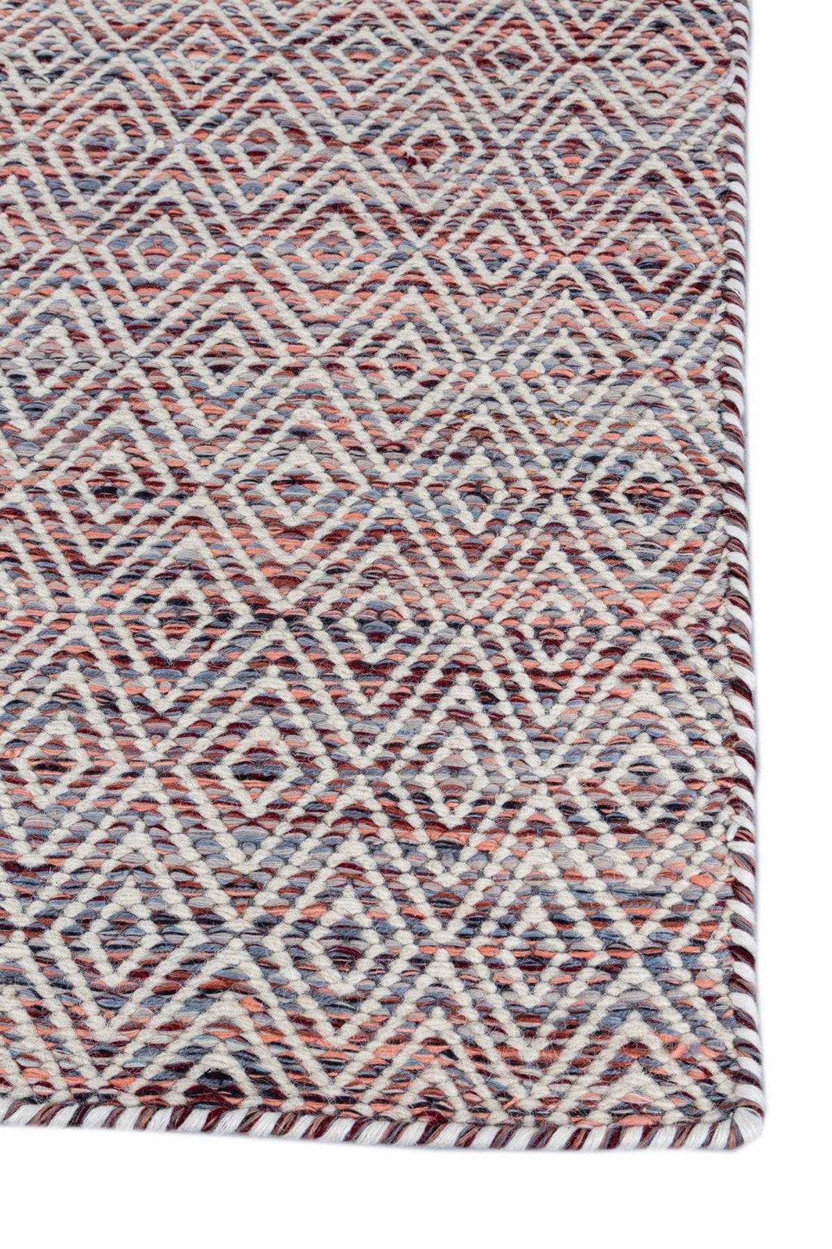 Jaipur Rugs Soft Diamond 6X9 Feet Rug| Tea Rose & Undyed White Hand Knotted Dhurrie Carpet For Living Room