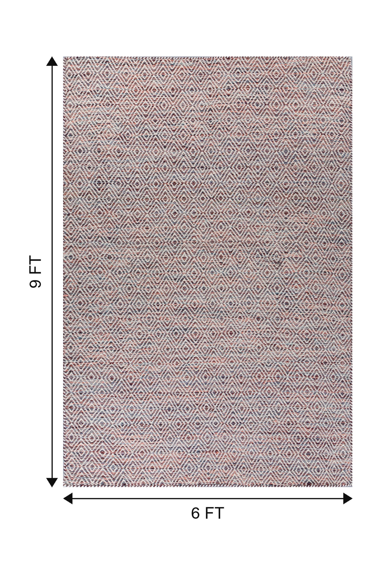 Jaipur Rugs Soft Diamond 6X9 Feet Rug| Tea Rose & Undyed White Hand Knotted Dhurrie Carpet For Living Room