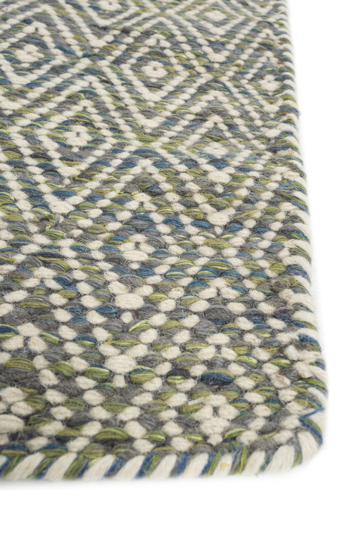 Jaipur Rugs Soft Diamond 6X9 Feet Rug| Silica Grey & Snow White Hand Knotted Dhurrie Carpet For Living Room