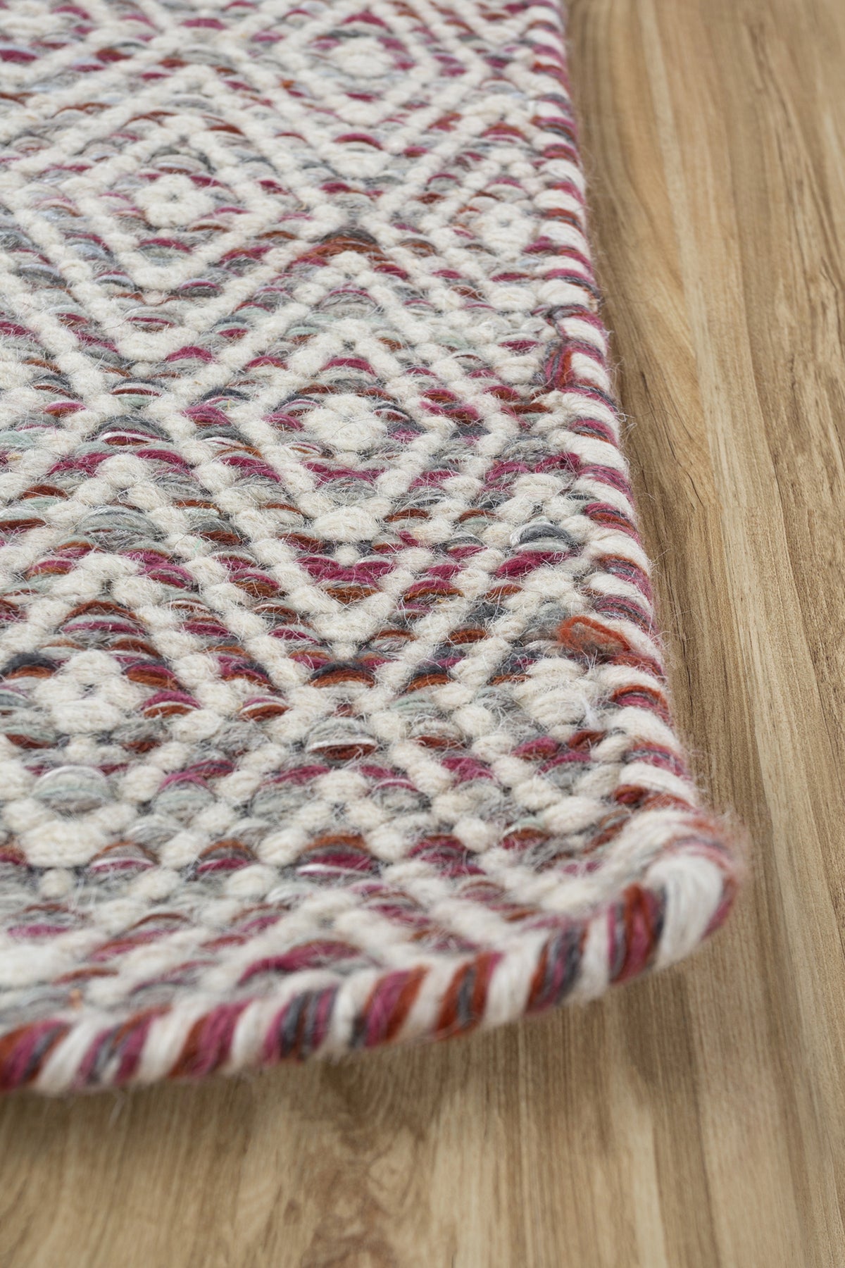 Jaipur Rugs Soft Diamond 6X9 Feet Rug| Mineral & Velvet Red Hand Knotted Dhurrie Carpet For Living Room