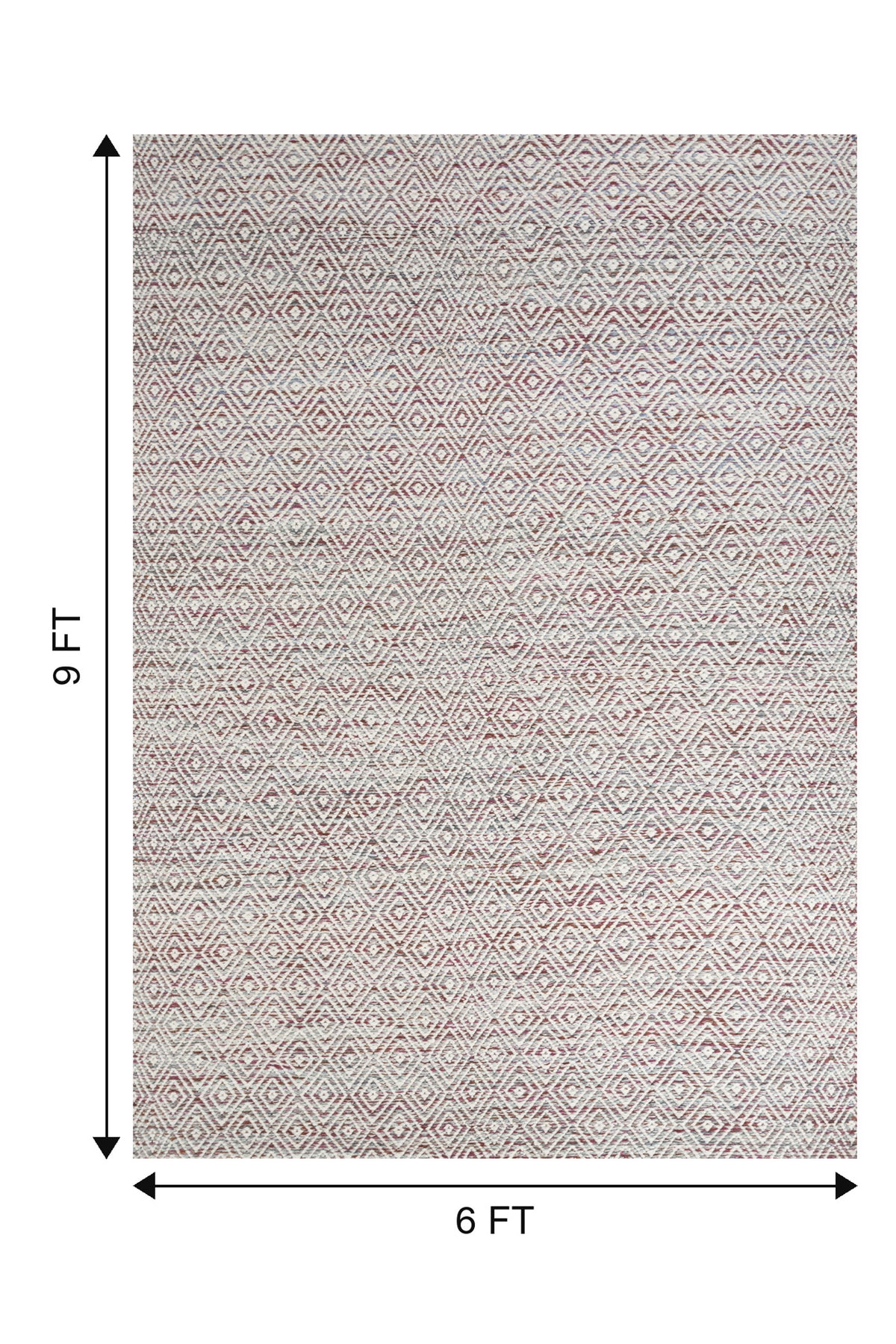 Jaipur Rugs Soft Diamond 6X9 Feet Rug| Mineral & Velvet Red Hand Knotted Dhurrie Carpet For Living Room
