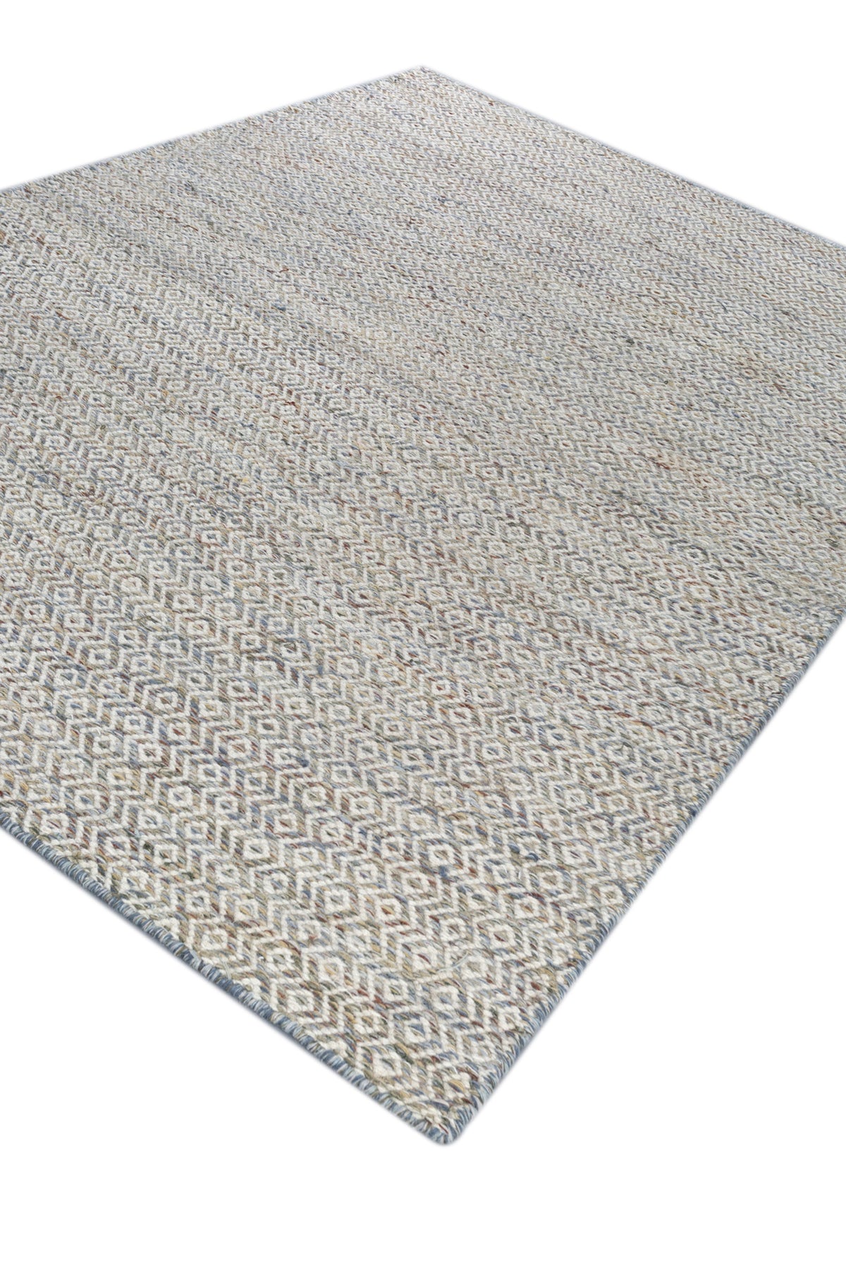 Jaipur Rugs Soft Diamond 6X9 Feet Rug| Milky Blue & Silver Ash Hand Knotted Dhurrie Carpet For Living Room
