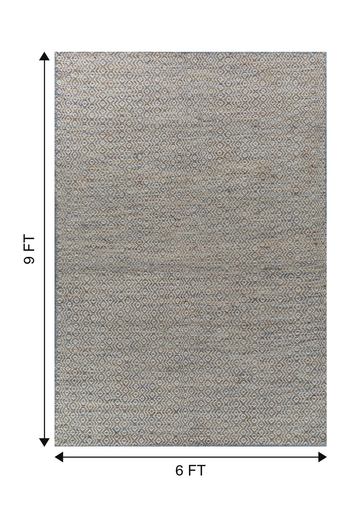 Jaipur Rugs Soft Diamond 6X9 Feet Rug| Milky Blue & Silver Ash Hand Knotted Dhurrie Carpet For Living Room