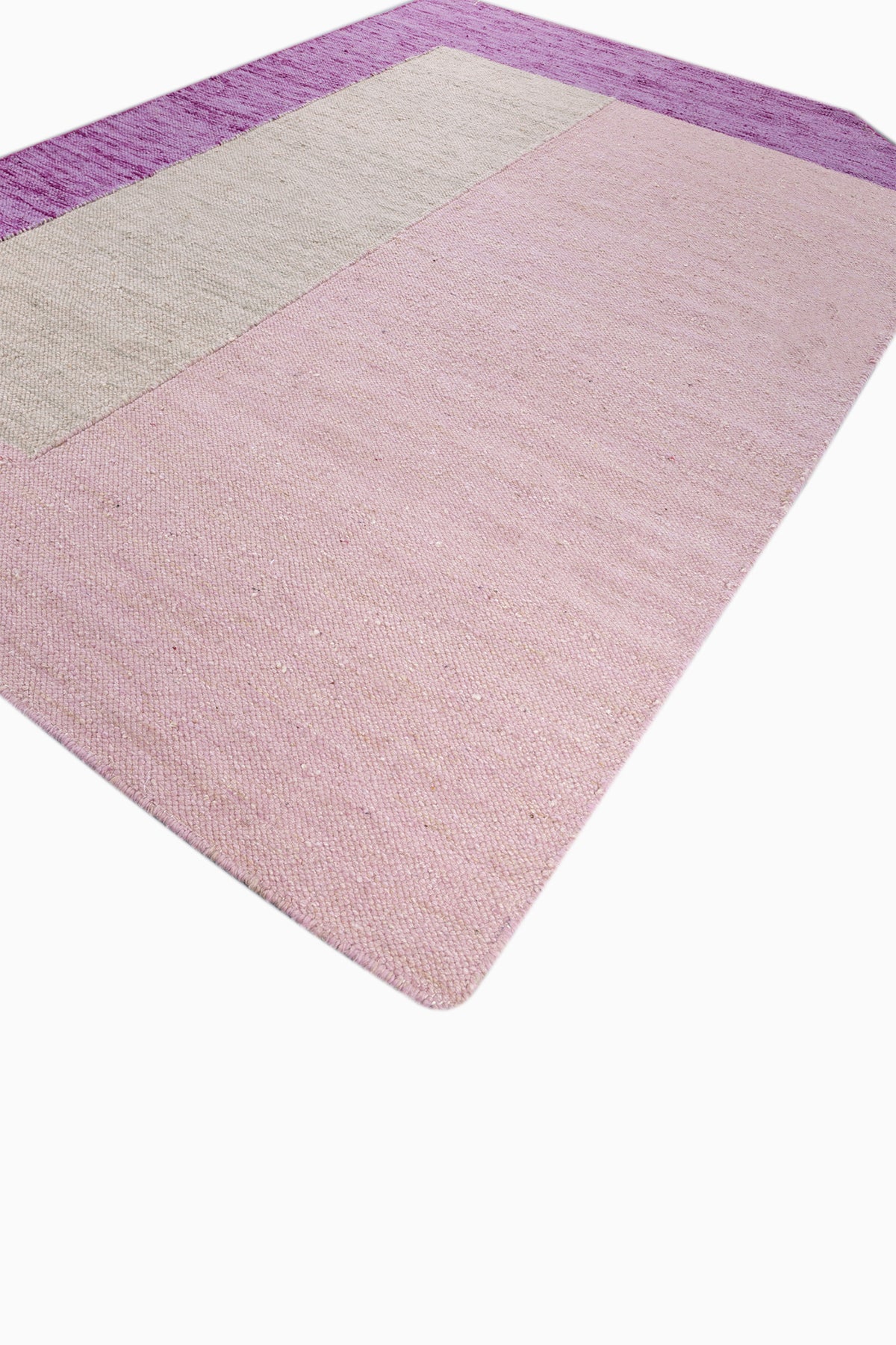 Jaipur Rugs Soft SOLID 6X9 Feet Rug| Pink Tint & Burnished Lilac Hand Knotted Dhurrie Carpet For Living Room