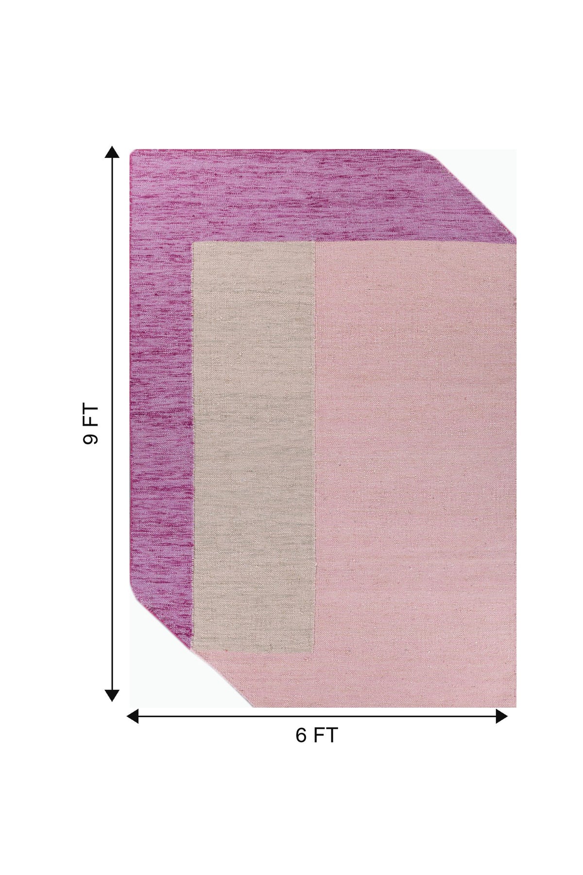 Jaipur Rugs Soft SOLID 6X9 Feet Rug| Pink Tint & Burnished Lilac Hand Knotted Dhurrie Carpet For Living Room