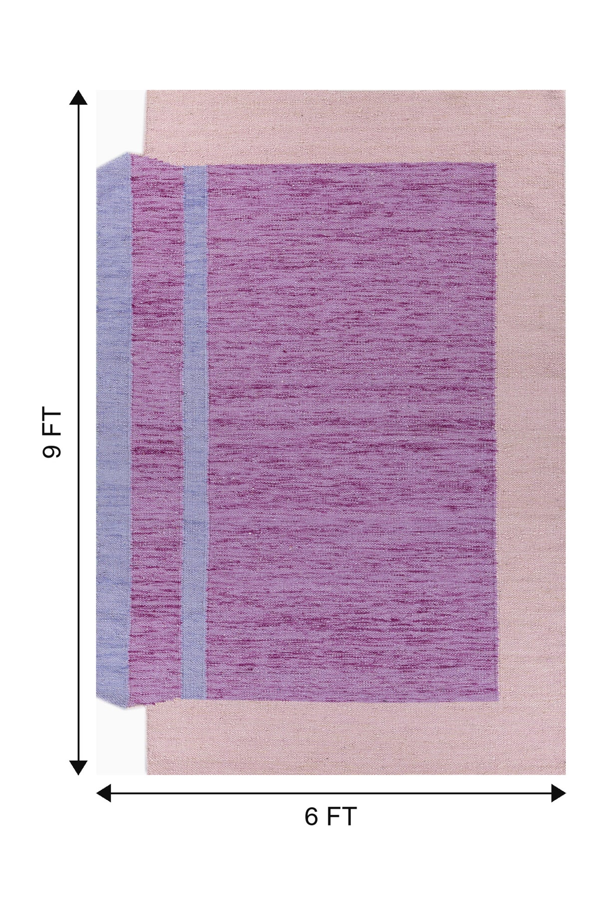 Jaipur Rugs Soft SOLID 6X9 Feet Rug| Burnished Lilac & Pink Tint Hand Knotted Dhurrie Carpet For Living Room
