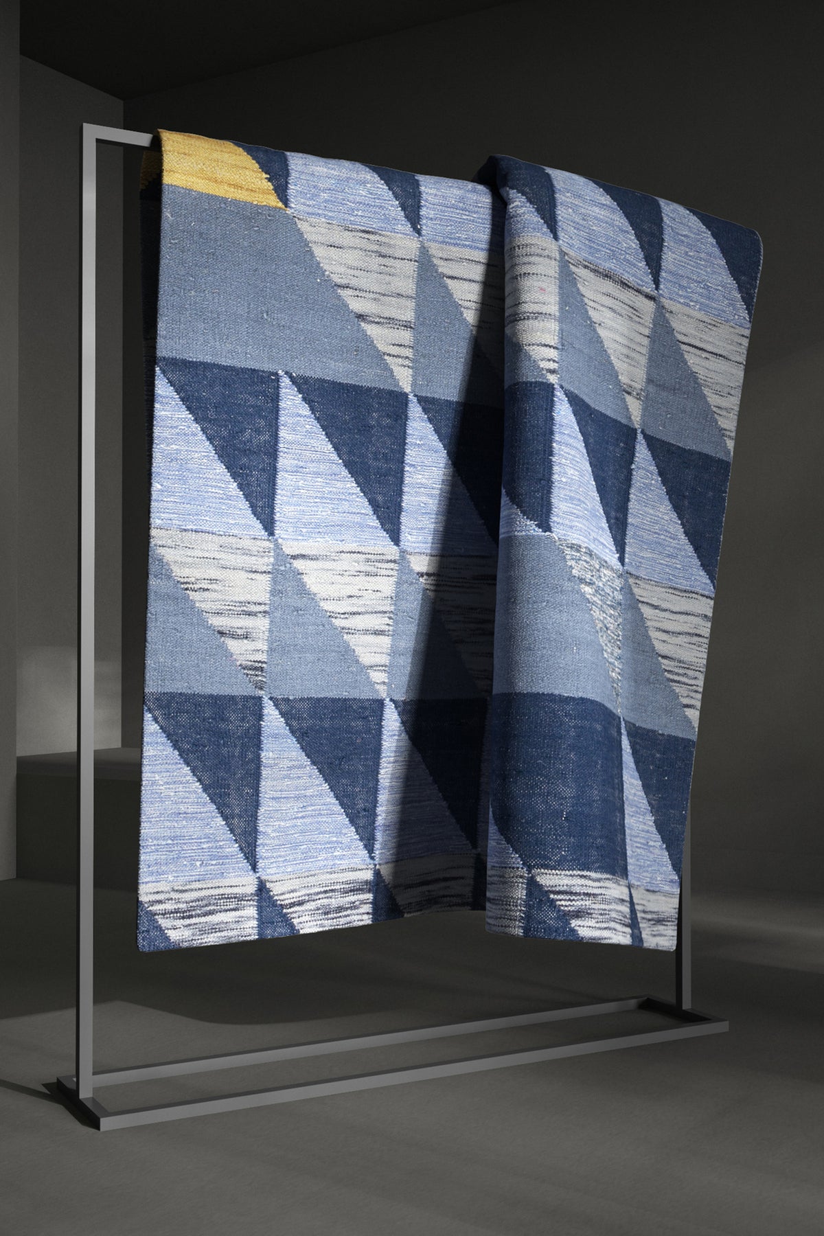Jaipur Rugs Soft Ikat 5X8 Feet Rug| Smoke Blue & Medieval Blue Hand Knotted Dhurrie Carpet For Living Room