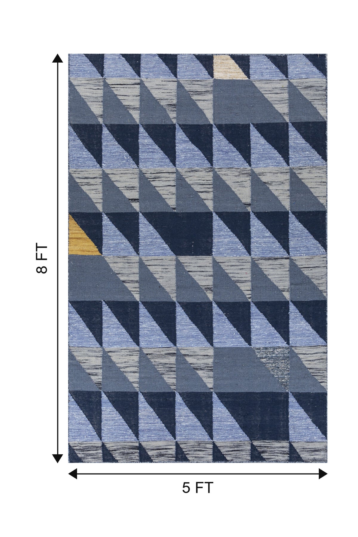 Jaipur Rugs Soft Ikat 5X8 Feet Rug| Smoke Blue & Medieval Blue Hand Knotted Dhurrie Carpet For Living Room