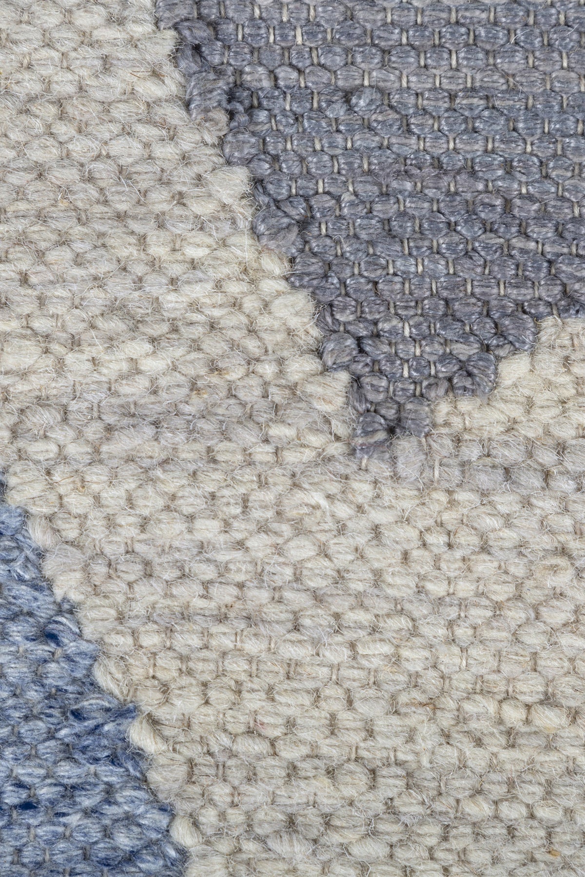 Jaipur Rugs Soft Geometric 5X8 Feet Rug| Silver Lake Blue & Silver Ash Hand Knotted Dhurrie Carpet For Living Room