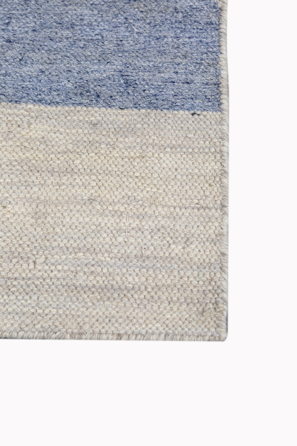 Jaipur Rugs Soft Geometric 5X8 Feet Rug| Silver Lake Blue & Silver Ash Hand Knotted Dhurrie Carpet For Living Room
