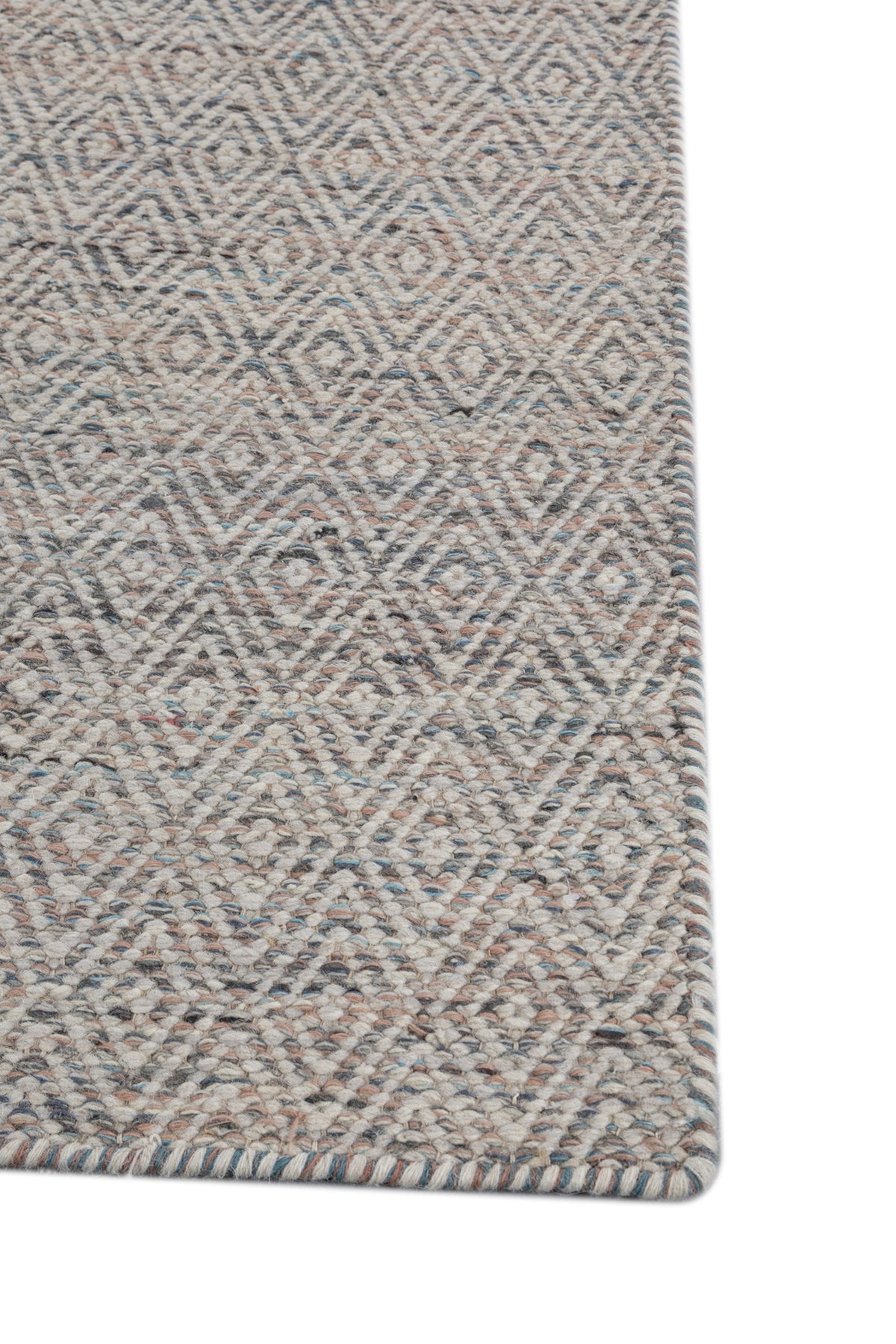 Jaipur Rugs Soft Diamond 5X8 Feet Rug| Light Coral & Undyed White Hand Knotted Dhurrie Carpet For Living Room