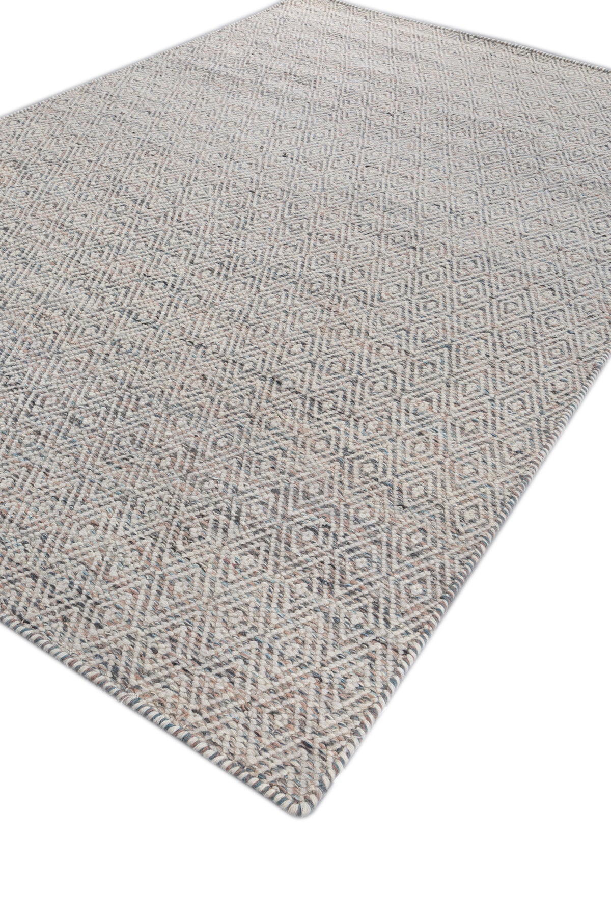Jaipur Rugs Soft Diamond 5X8 Feet Rug| Light Coral & Undyed White Hand Knotted Dhurrie Carpet For Living Room