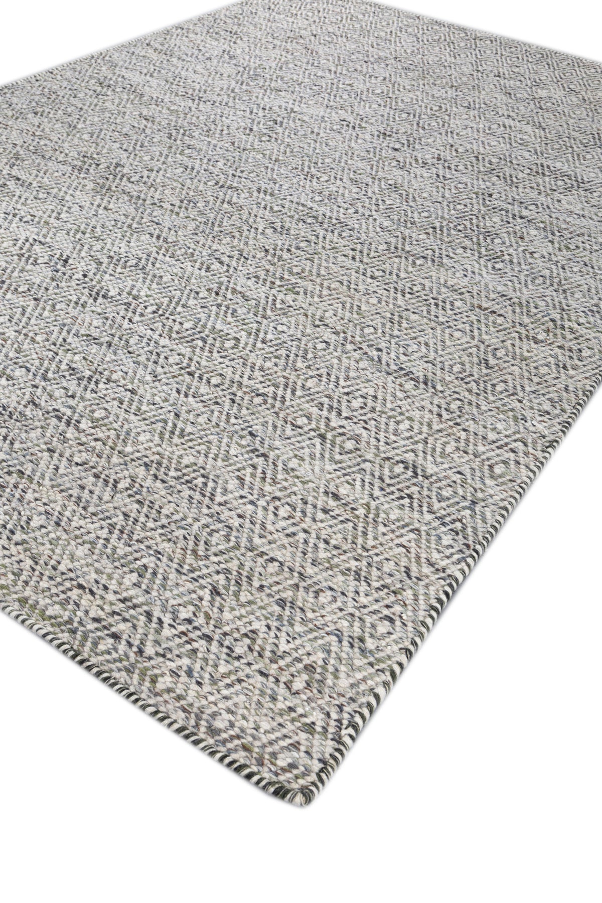 Jaipur Rugs Soft Diamond 6X9 Feet Rug| Slate Gray & Silver Ash Hand Knotted Dhurrie Carpet For Living Room