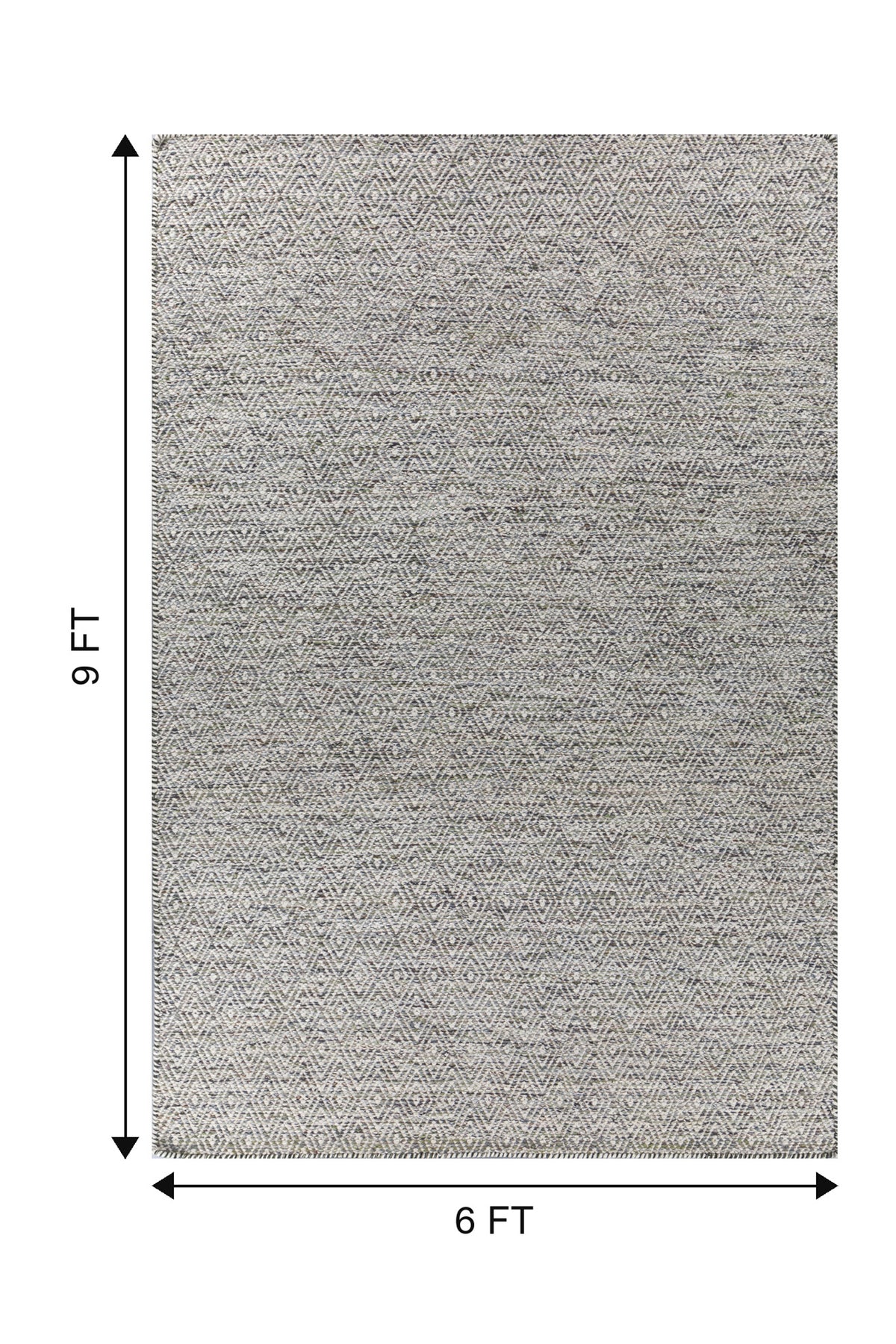 Jaipur Rugs Soft Diamond 6X9 Feet Rug| Slate Gray & Silver Ash Hand Knotted Dhurrie Carpet For Living Room