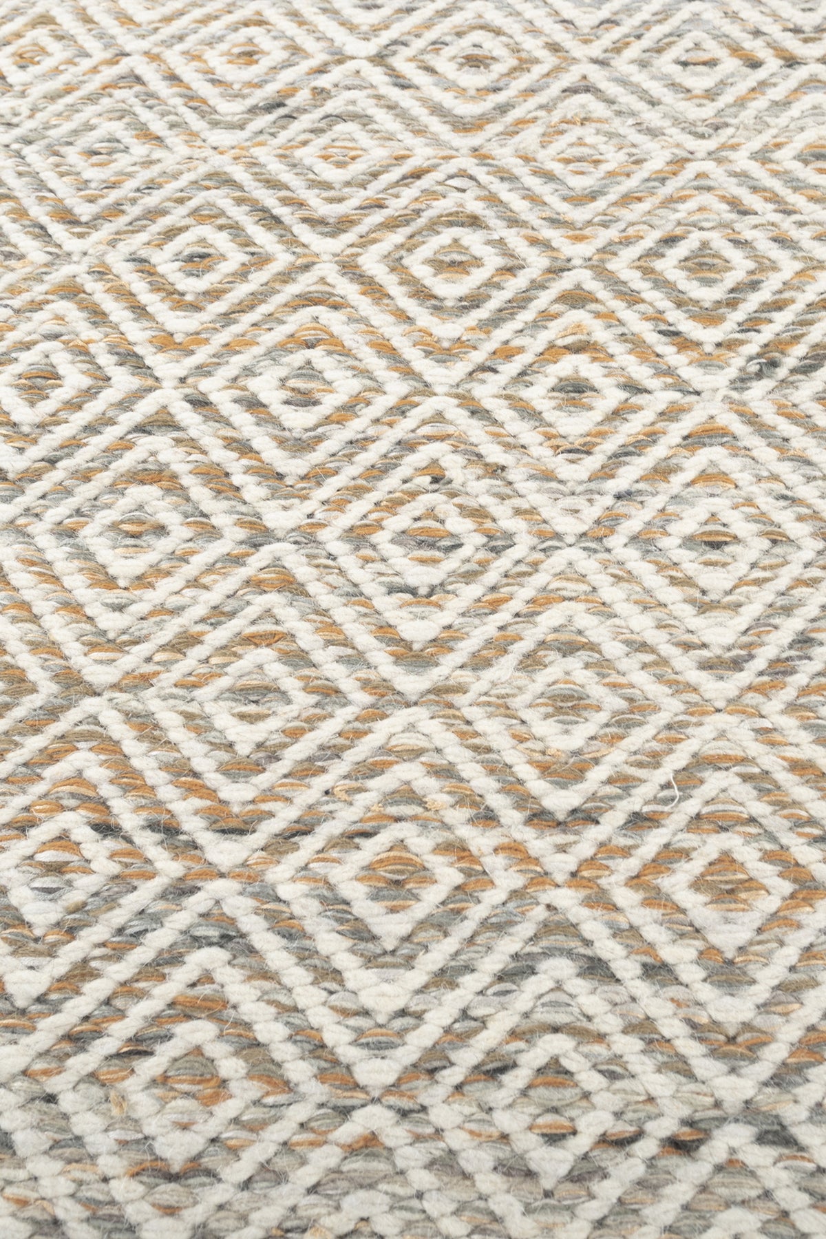 Jaipur Rugs Soft Diamond 6X9 Feet Rug| Ginger Brown & Silver Ash Hand Knotted Dhurrie Carpet For Living Room