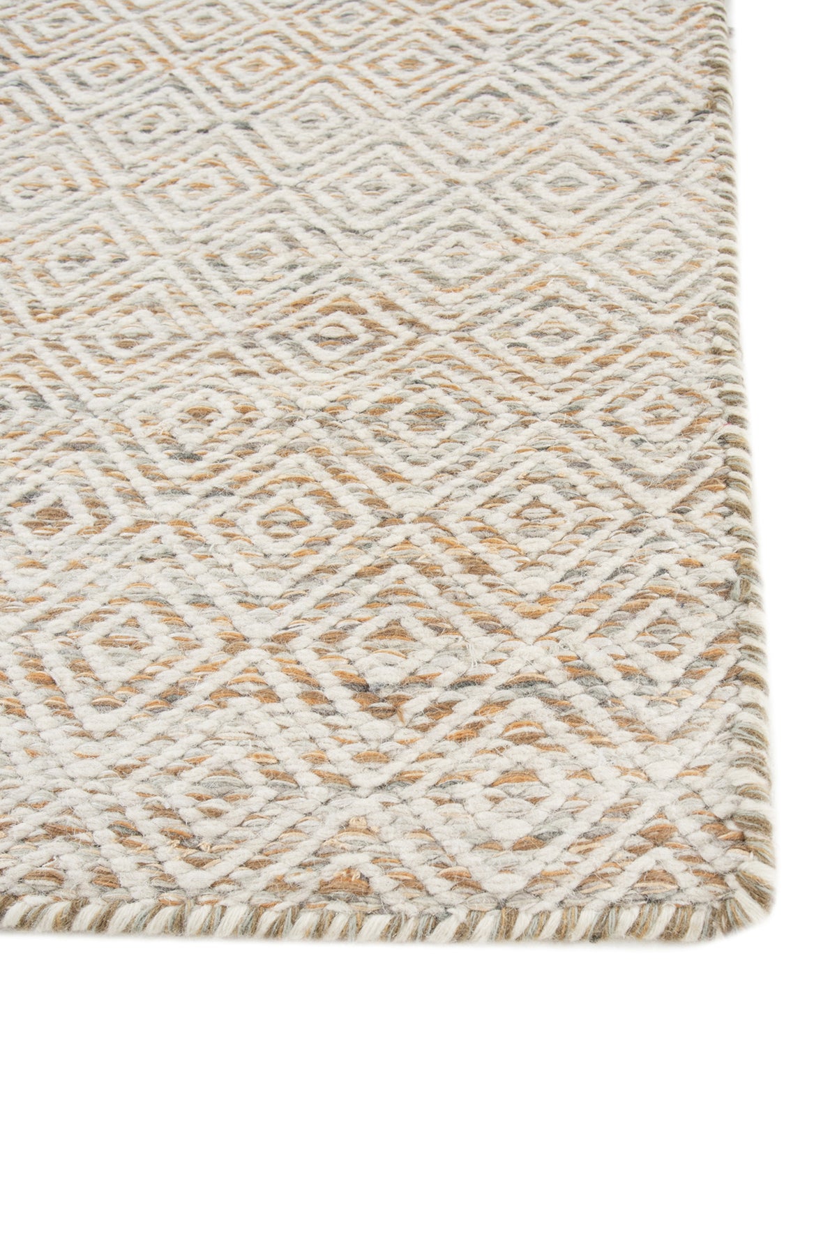 Jaipur Rugs Soft Diamond 6X9 Feet Rug| Ginger Brown & Silver Ash Hand Knotted Dhurrie Carpet For Living Room