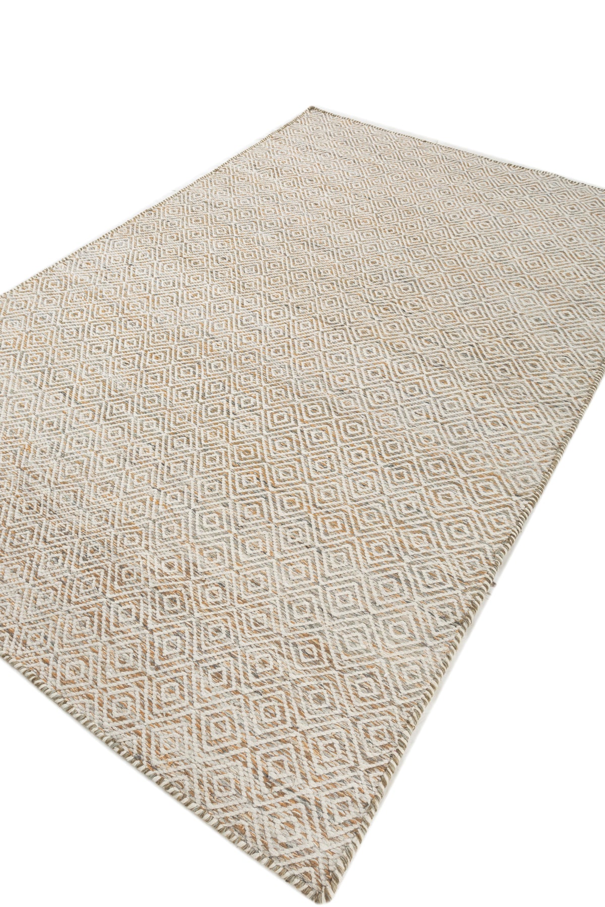 Jaipur Rugs Soft Diamond 6X9 Feet Rug| Ginger Brown & Silver Ash Hand Knotted Dhurrie Carpet For Living Room