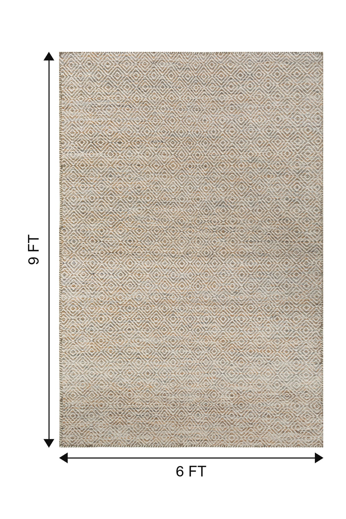 Jaipur Rugs Soft Diamond 6X9 Feet Rug| Ginger Brown & Silver Ash Hand Knotted Dhurrie Carpet For Living Room