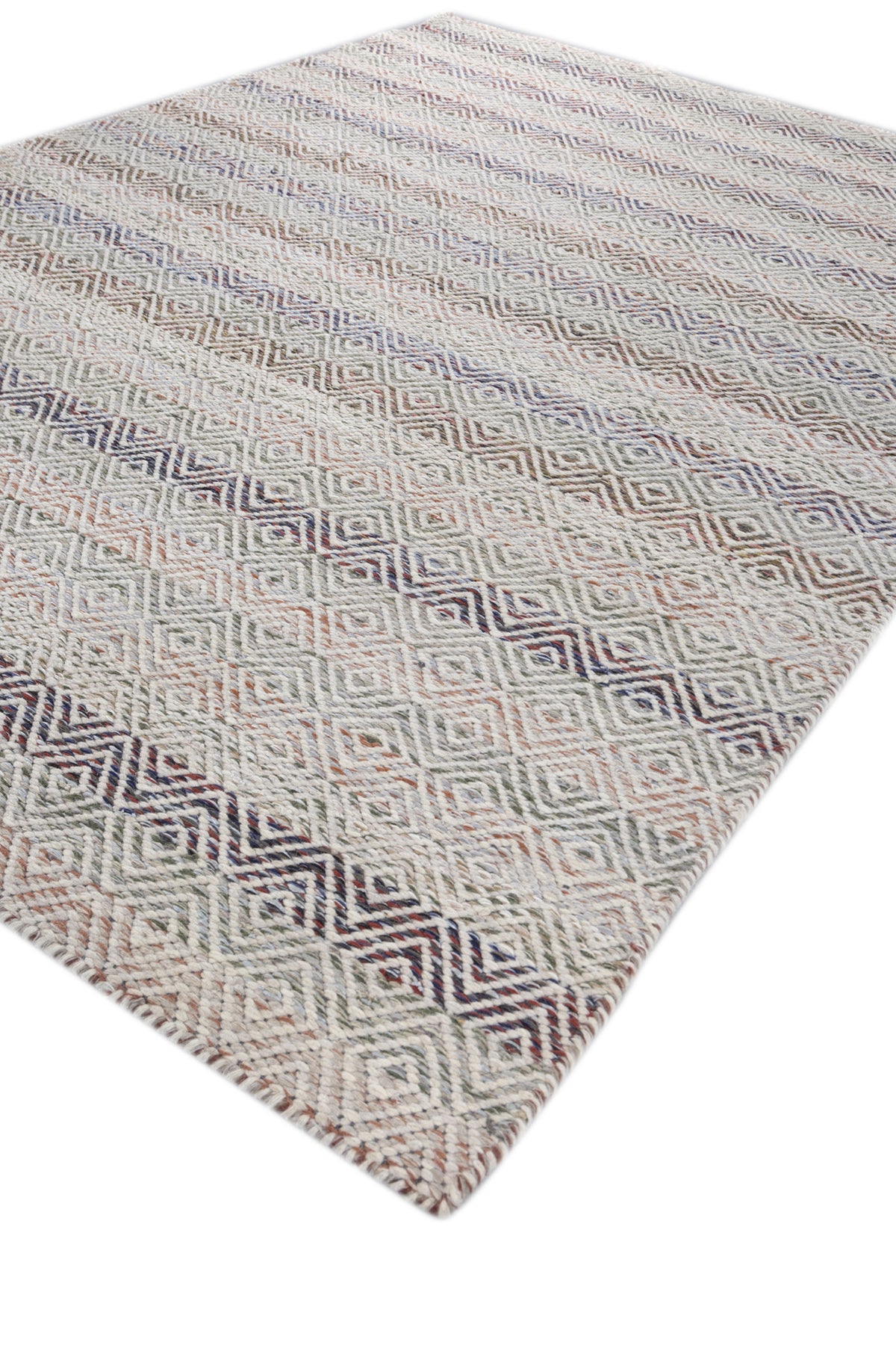 Jaipur Rugs Soft Diamond 6X9 Feet Rug| Deep Navy & Silver Ash Hand Knotted Dhurrie Carpet For Living Room