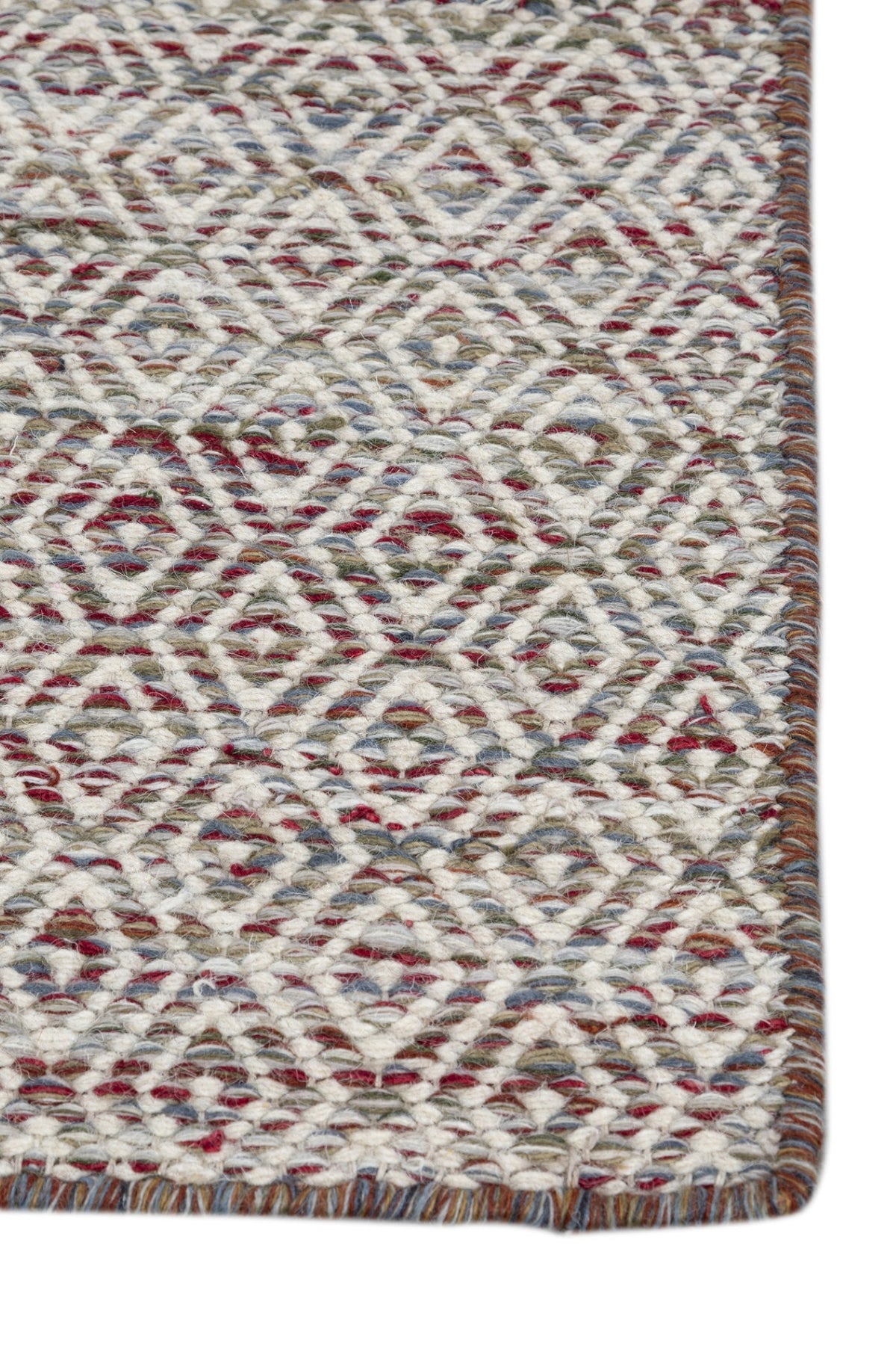 Jaipur Rugs Soft Diamond 6X9 Feet Rug| Velvet Red & Undyed White Hand Knotted Dhurrie Carpet For Living Room
