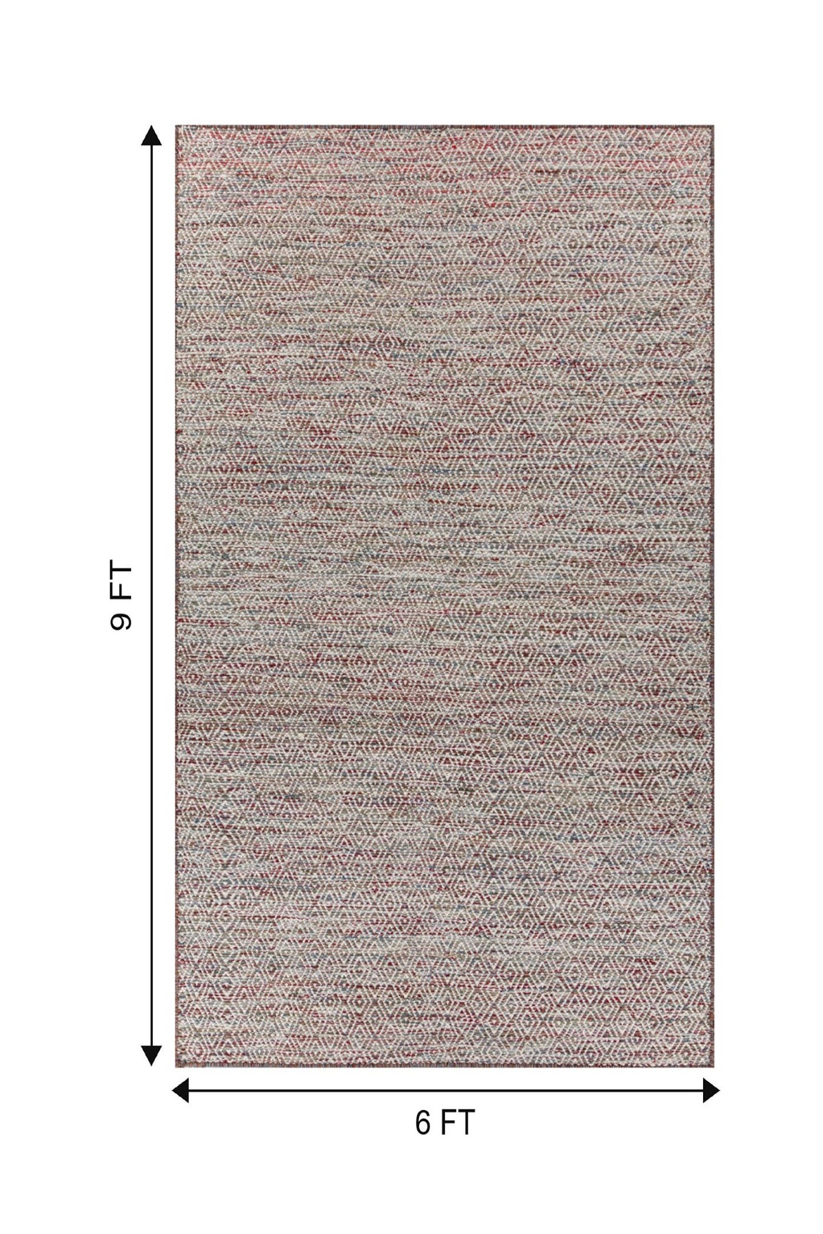 Jaipur Rugs Soft Diamond 6X9 Feet Rug| Velvet Red & Undyed White Hand Knotted Dhurrie Carpet For Living Room