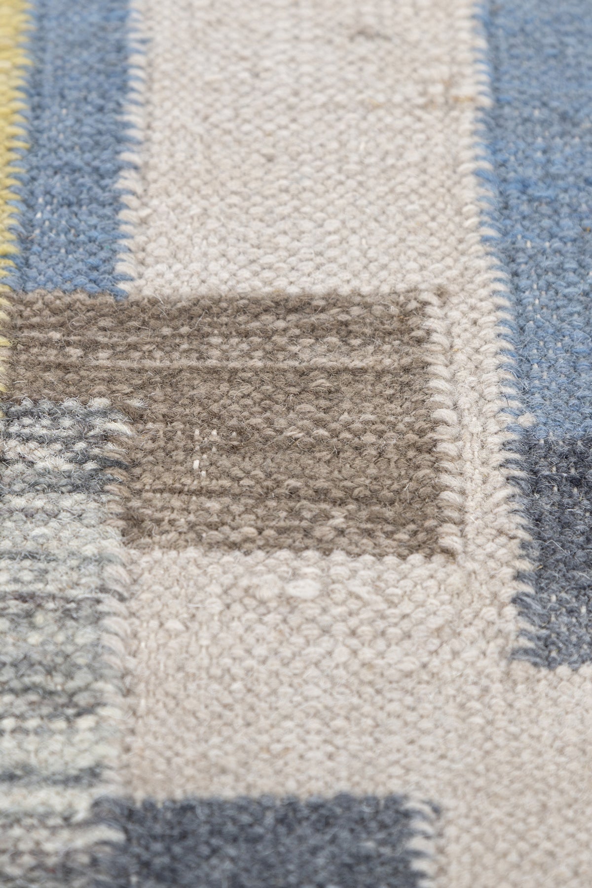 Jaipur Rugs Soft Geomatric 5X8 Feet Rug| Aegean Blue & Antique White Hand Knotted Dhurrie Carpet For Living Room