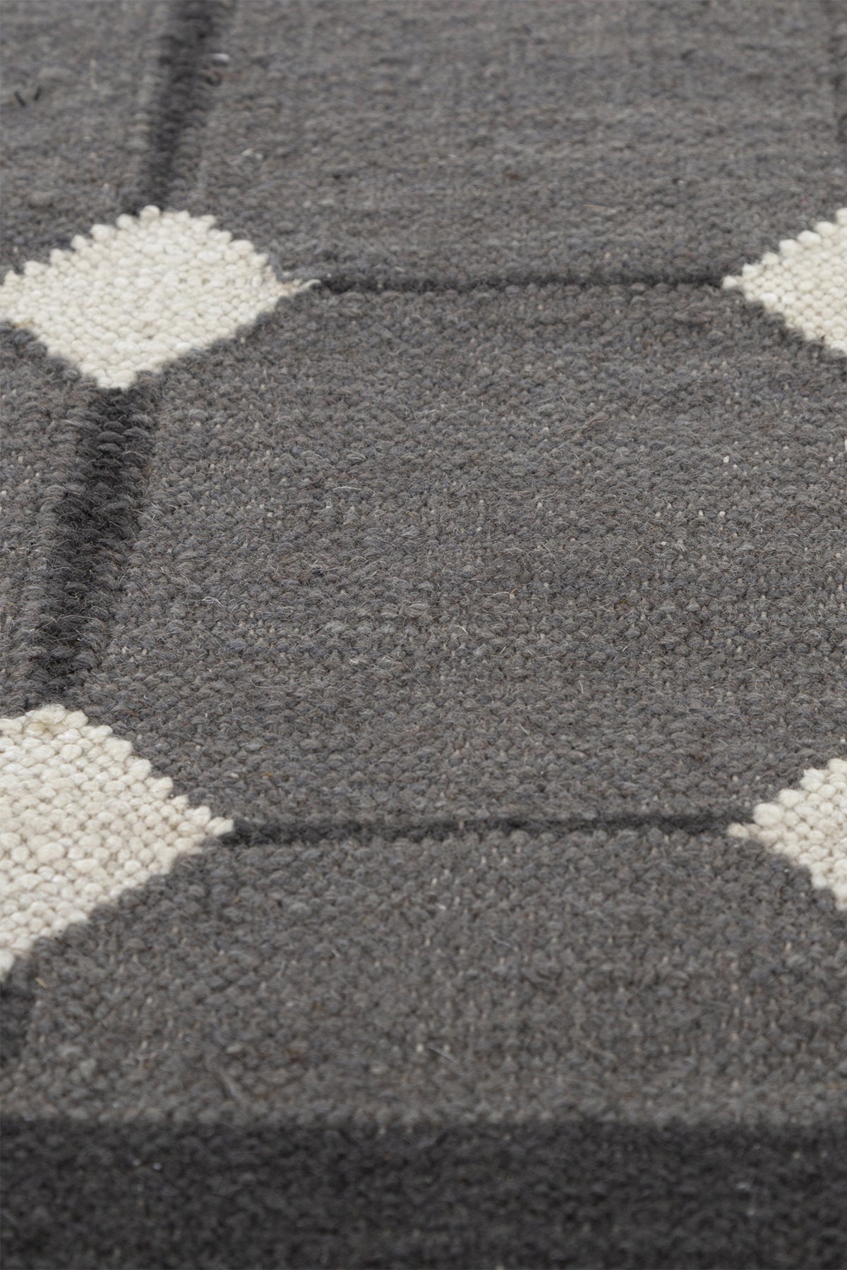 Jaipur Rugs Soft Geomatric Grid 5X8 Feet Rug| Charcoal Slate & Liquorice Hand Knotted Dhurrie Carpet For Living Room