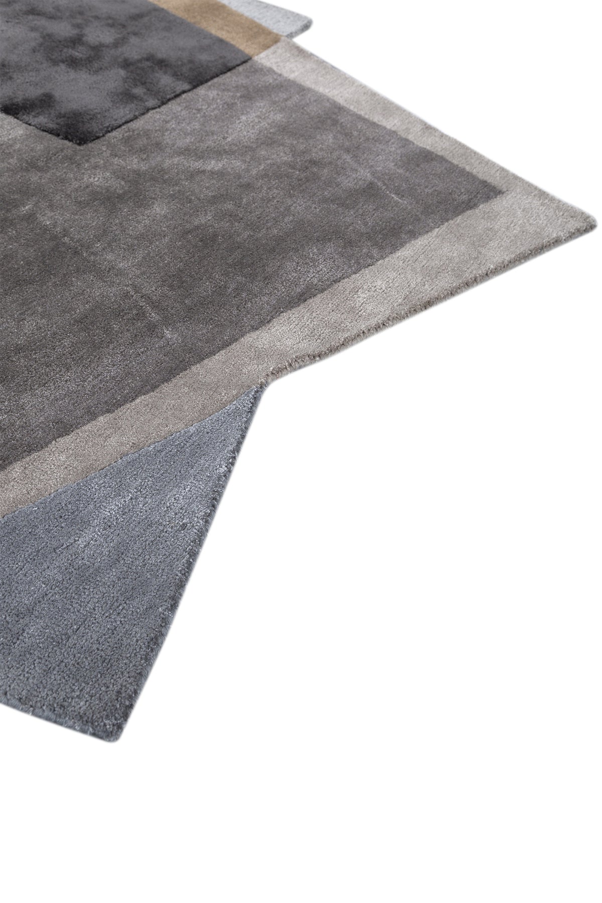 Jaipur Rugs Soft Abstract 4X3'8 Feet Rug| Charcoal Slate & Pearl Blue Hand Tufted Rug Carpet For Living Room