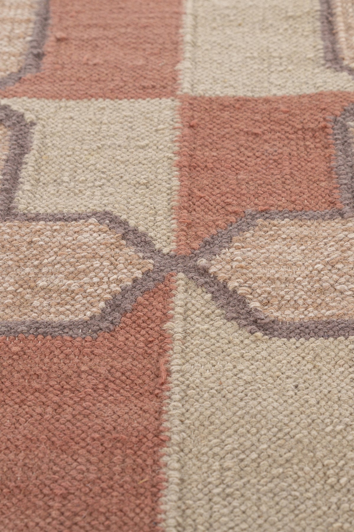 Jaipur Rugs Soft Geomatric With Greek Key Border 5X8 Feet Rug| Apricot & Sand Hand Knotted Dhurrie Carpet For Living Room
