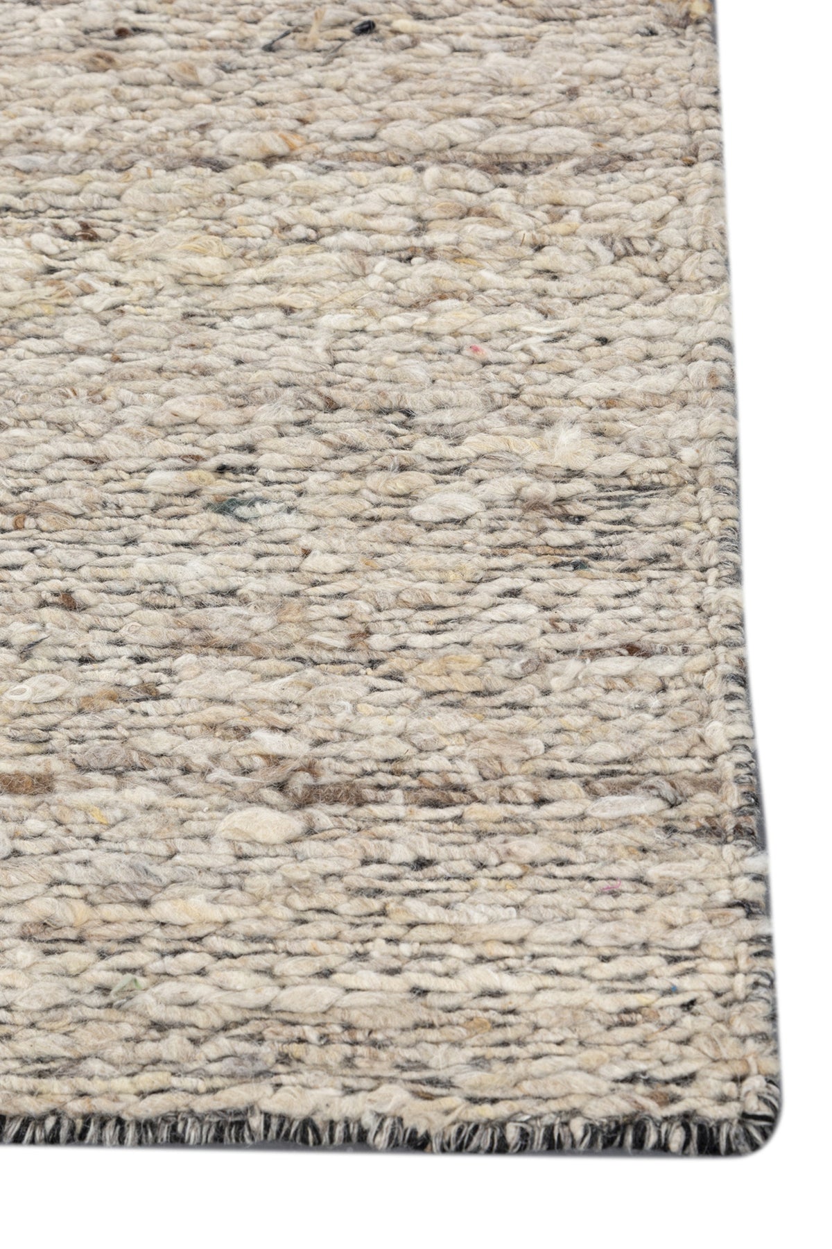 Jaipur Rugs Soft Textured 5X8 Feet Rug| Dark Frost Gray & Natural Cream Hand Knotted Dhurrie Carpet For Living Room
