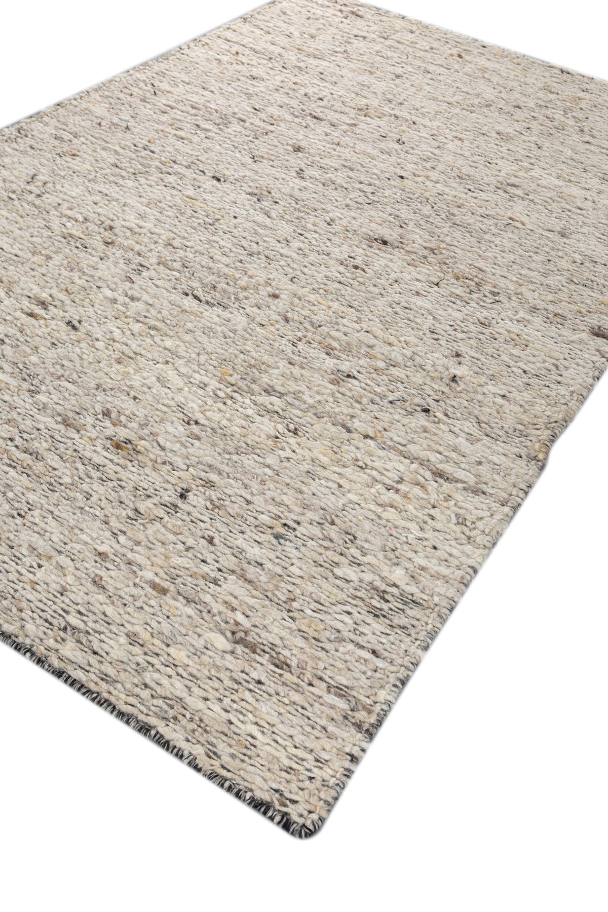 Jaipur Rugs Soft Textured 5X8 Feet Rug| Dark Frost Gray & Natural Cream Hand Knotted Dhurrie Carpet For Living Room