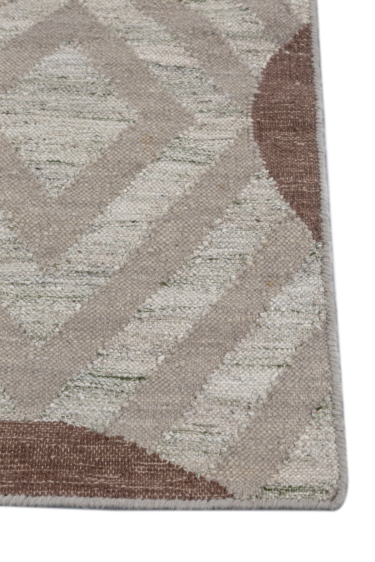 Jaipur Rugs Soft Modern Geomatric 5X8 Feet Rug| White Ice & Classic Gray Hand Knotted Dhurrie Carpet For Living Room